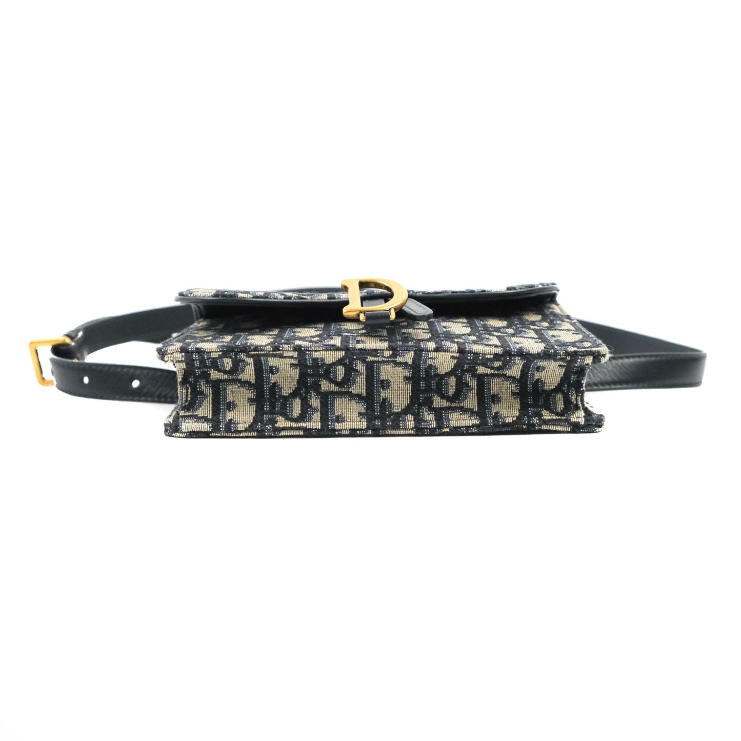 Christian Dior Blue Dior Oblique Jacquard Saddle Belt Pouch