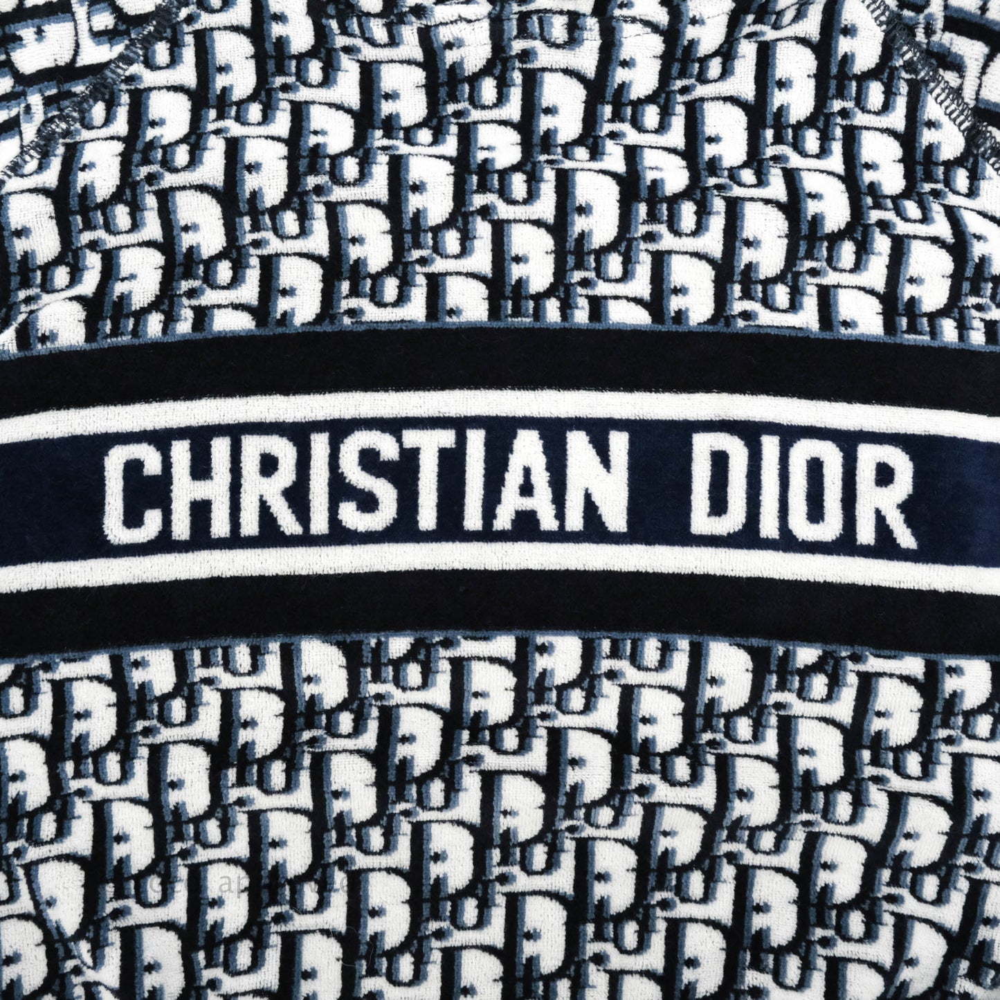 Christian Dior Short Hooded Dress Navy Dior Oblique Motif