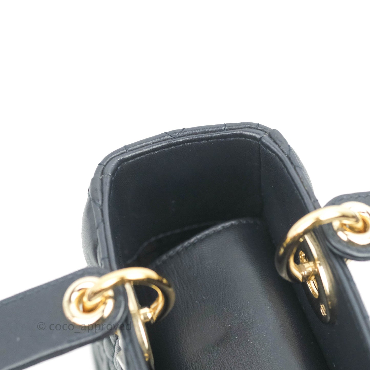 Christian Dior My ABCDior Lady Dior Navy Lambskin Gold Hardware with Twilly
