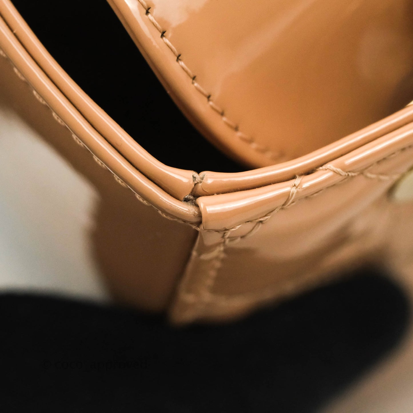 Christian Dior Lady Dior Beige Pink Patent Gold Hardware