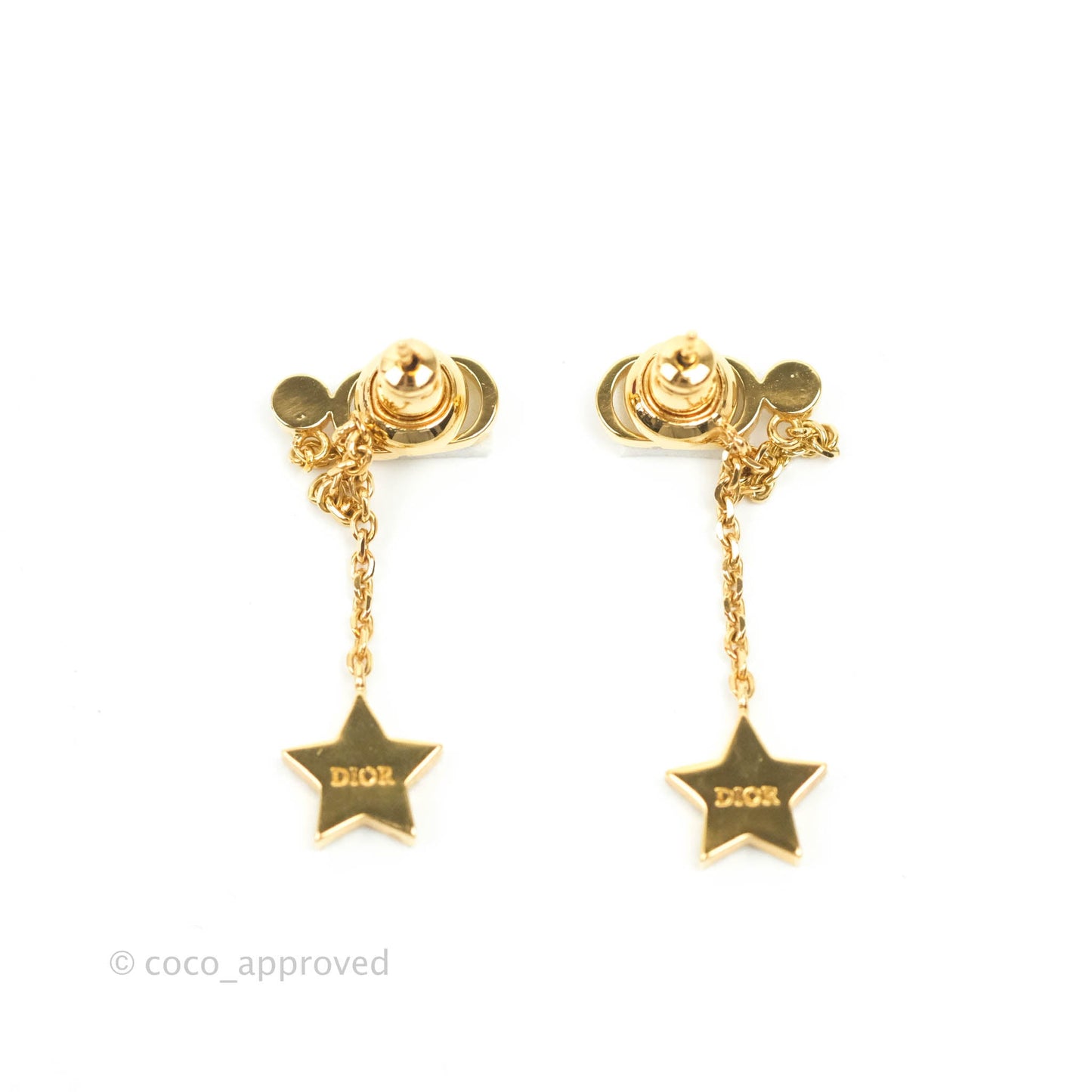 Christian Dior Crystal Star CD Long Drop Earrings