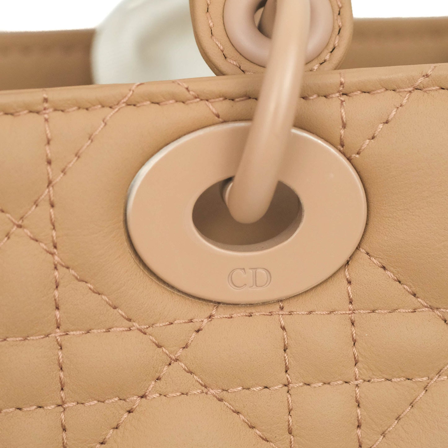Christian Dior Lambskin My ABCDior Lady Dior Matte Dark Beige Matte Hardware