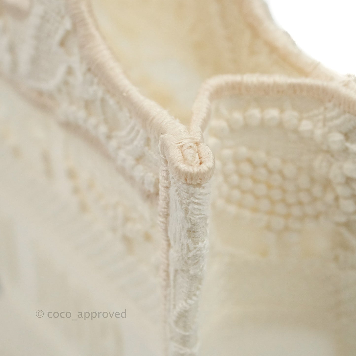 Dior Mini Book Tote Natural Macramé-Effect Embroidery