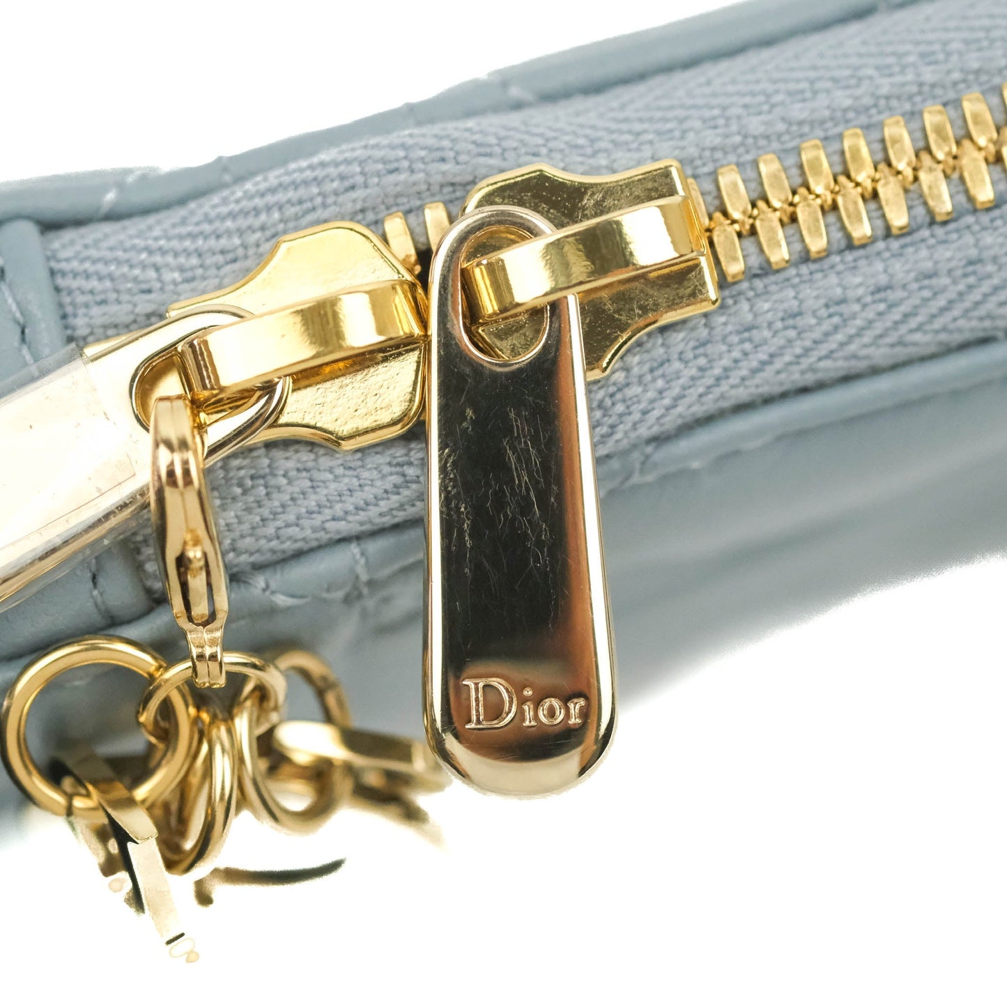Christian Dior Lady Dior Phone Holder Cloud Blue Cannage Lambskin