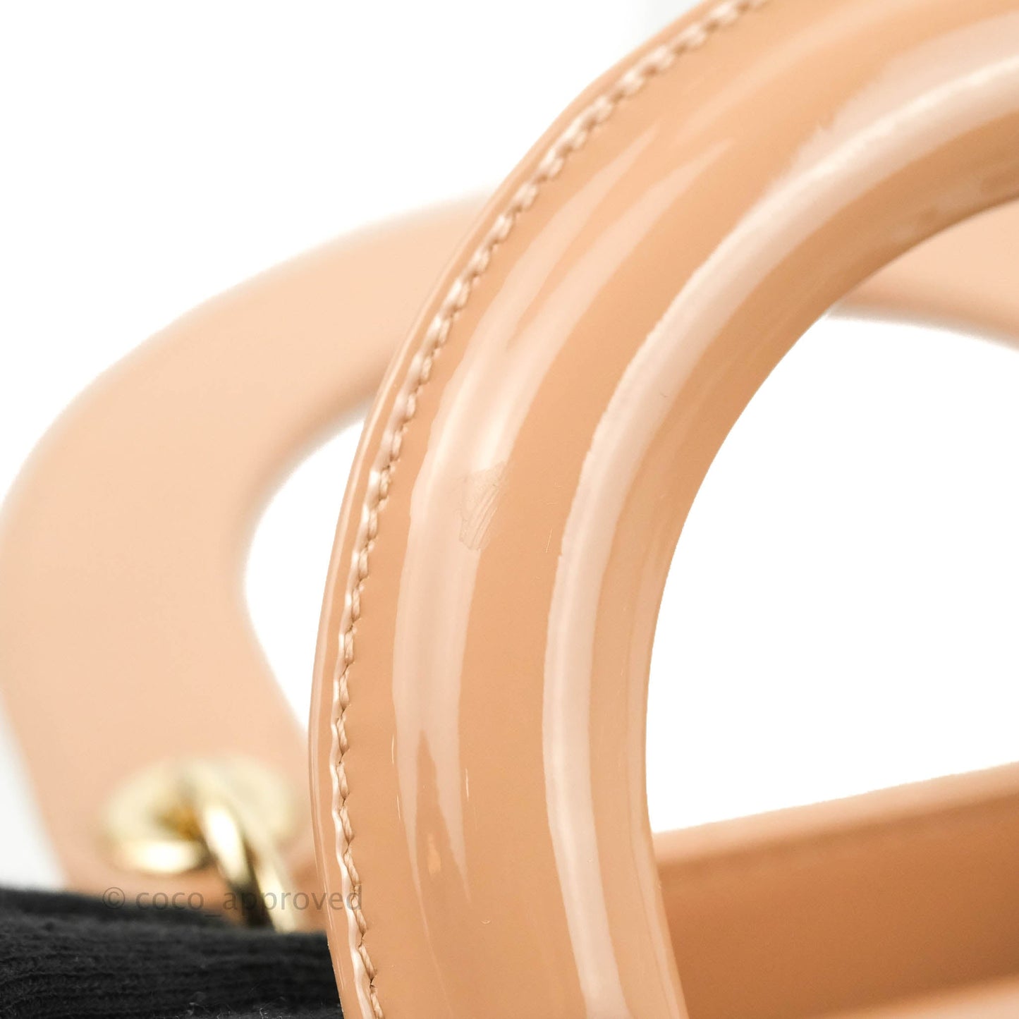 Christian Dior Lady Dior Beige Pink Patent Gold Hardware