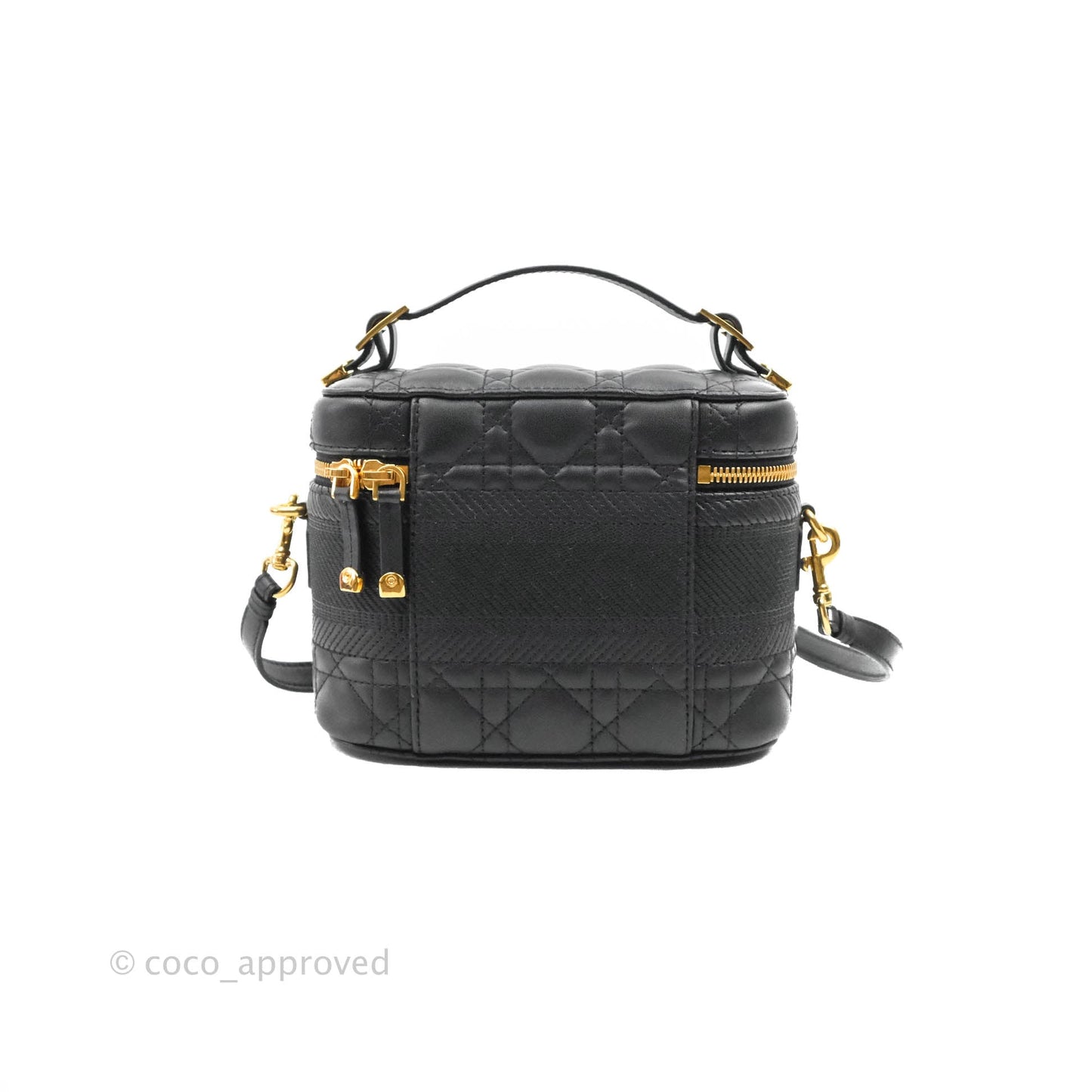 Christian Dior Small Diortravel Vanity Case Black Lambskin Cannage