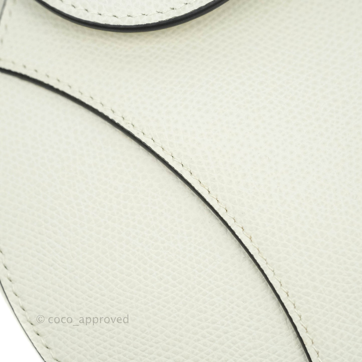 Christian Dior Saddle Bag White Grained Calfskin Gold Hardware