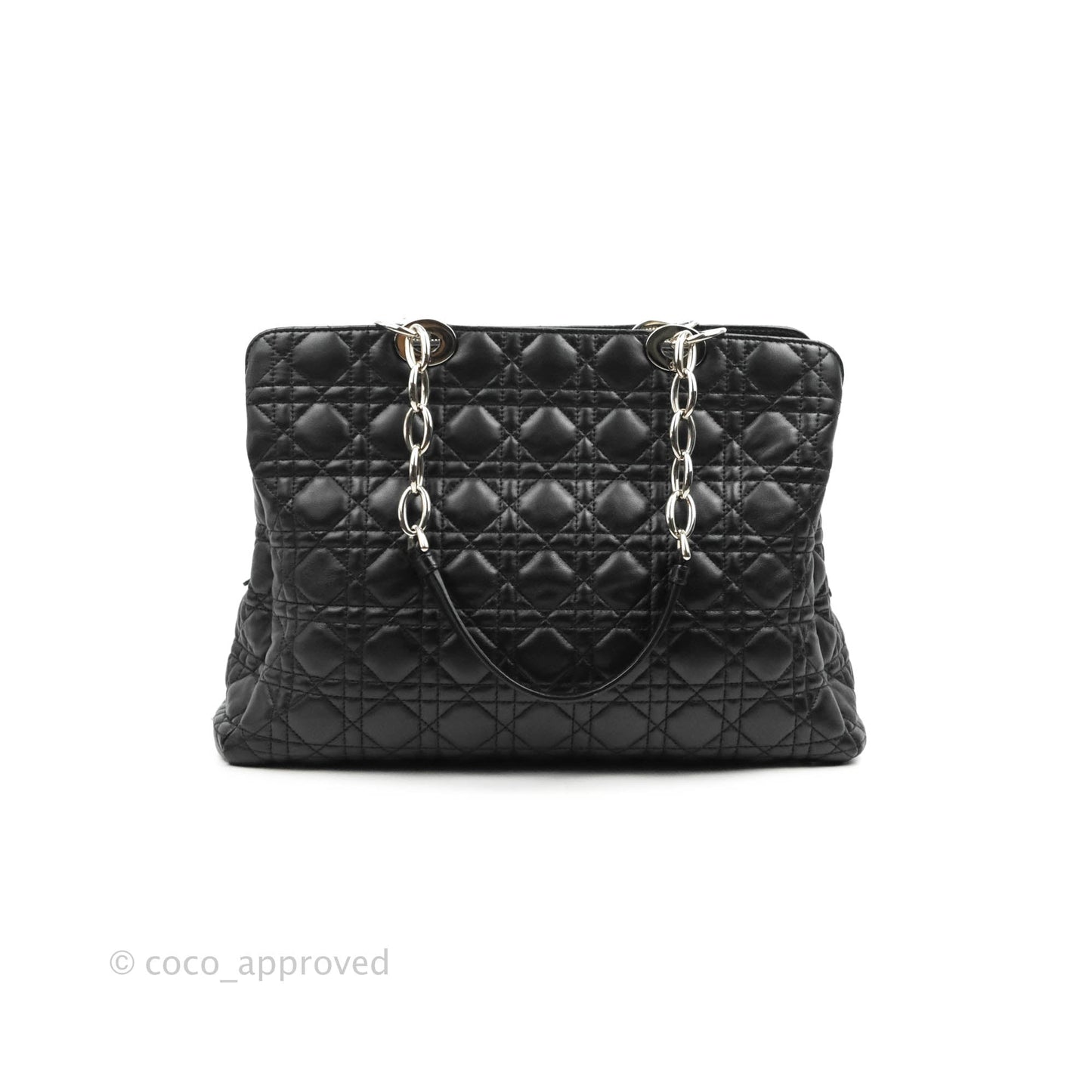 Christian Dior Lambskin Cannage Large Soft Shopping Tote Black