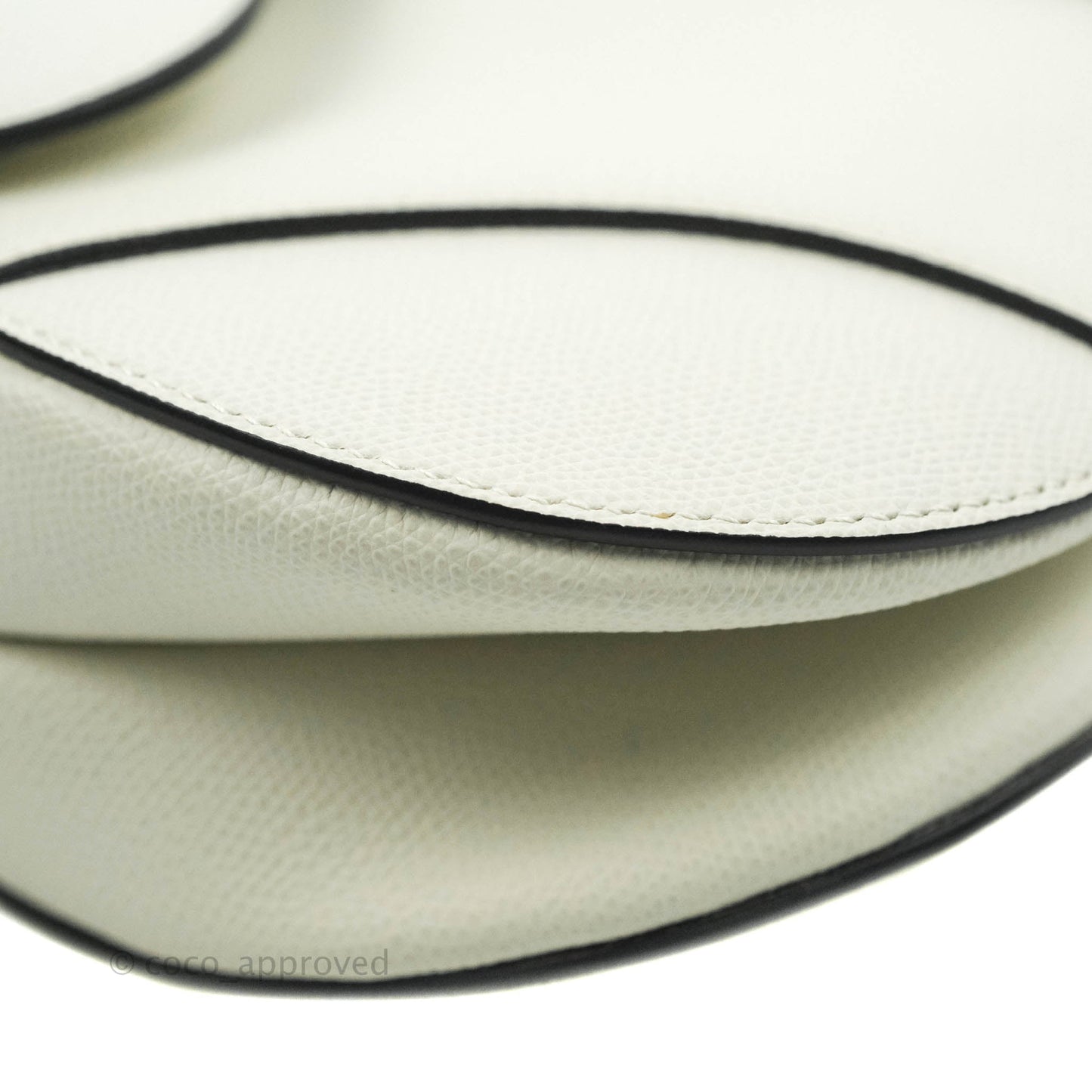 Christian Dior Saddle Bag White Grained Calfskin Gold Hardware