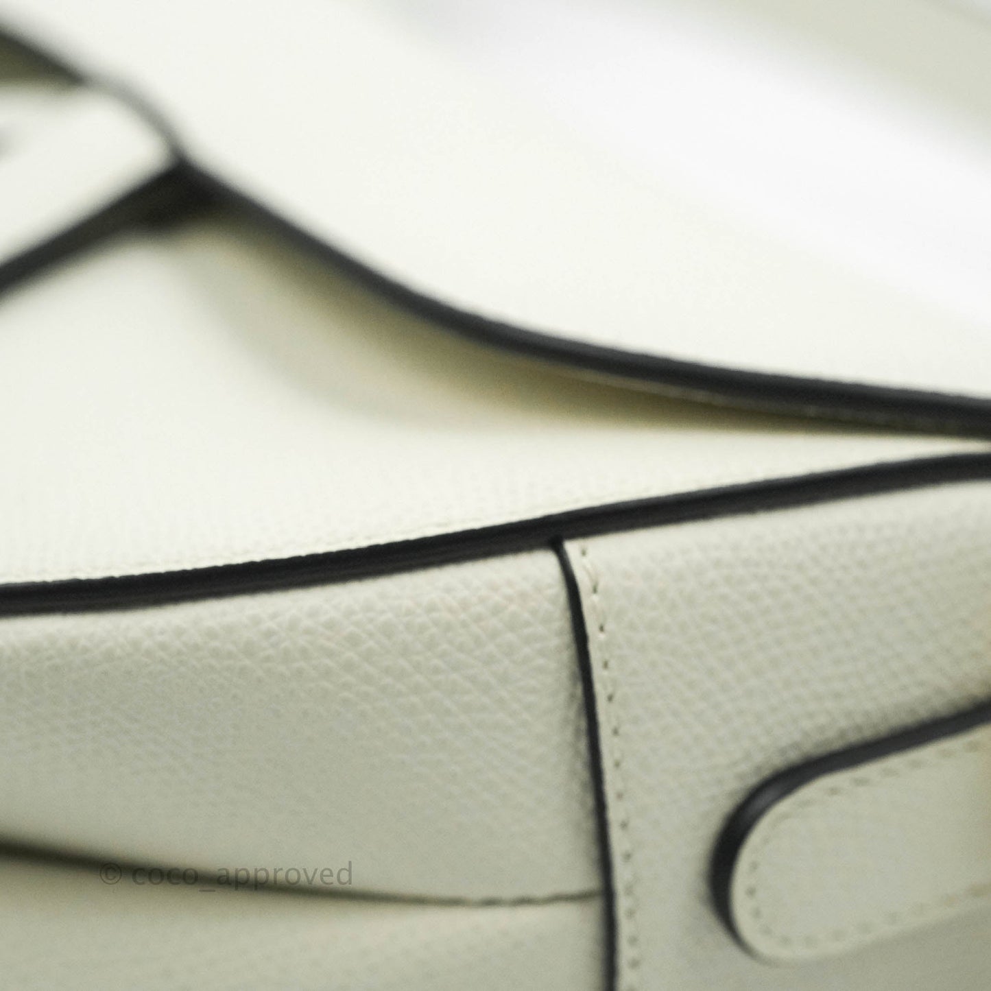 Christian Dior Saddle Bag White Grained Calfskin Gold Hardware