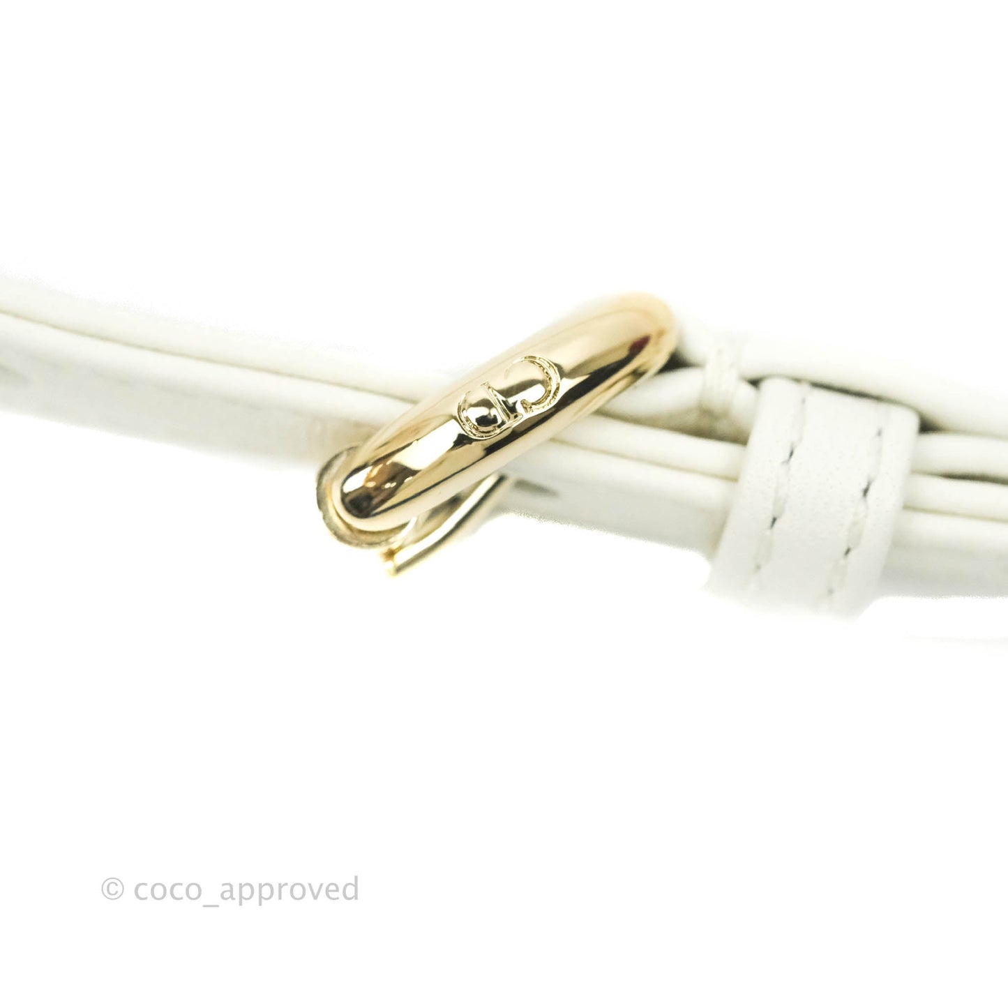 Christian Dior Micro Lady Dior Cannage Ivory White Lambskin Gold Hardware