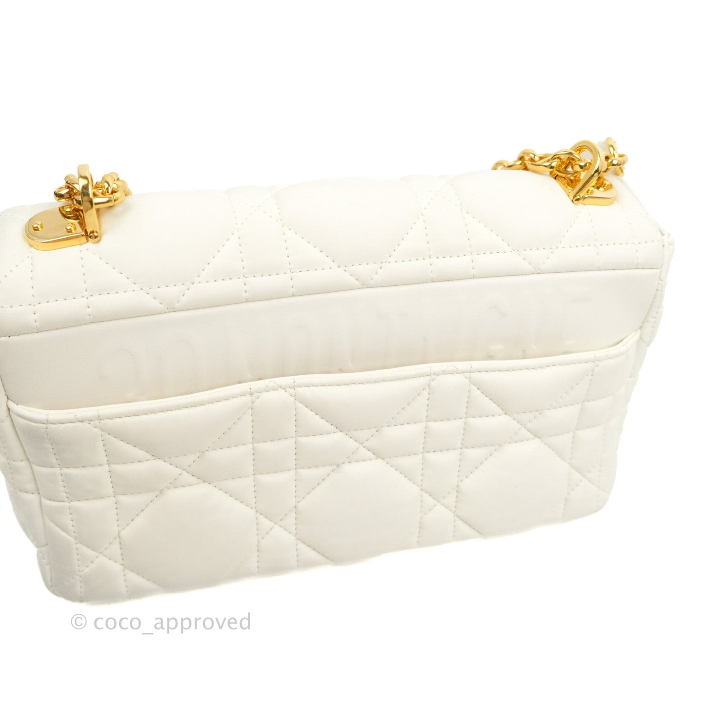 Christian Dior Medium Caro Bag Latte Matte Padded Macrocannage Calfskin