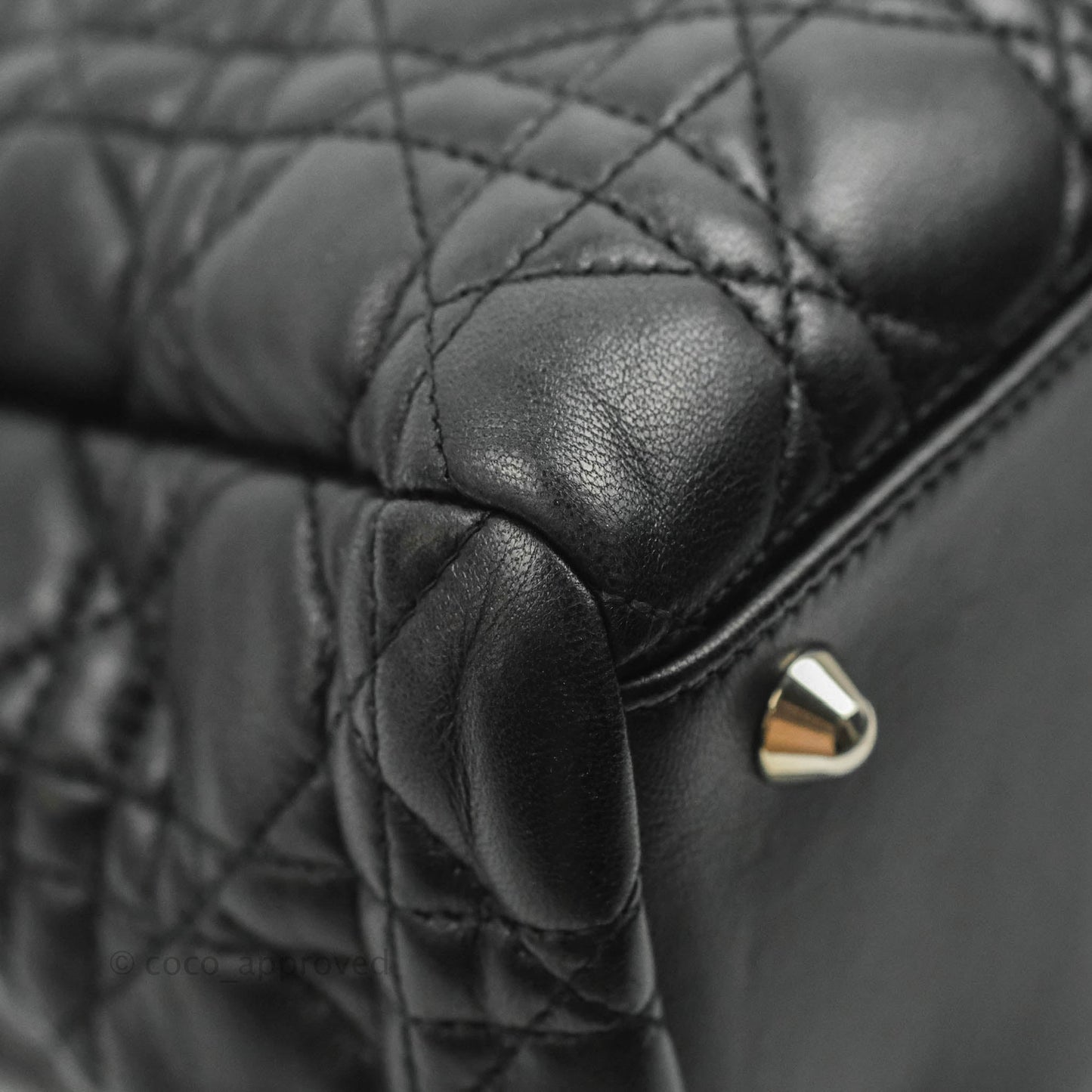 Christian Dior Lambskin Cannage Large Soft Shopping Tote Black
