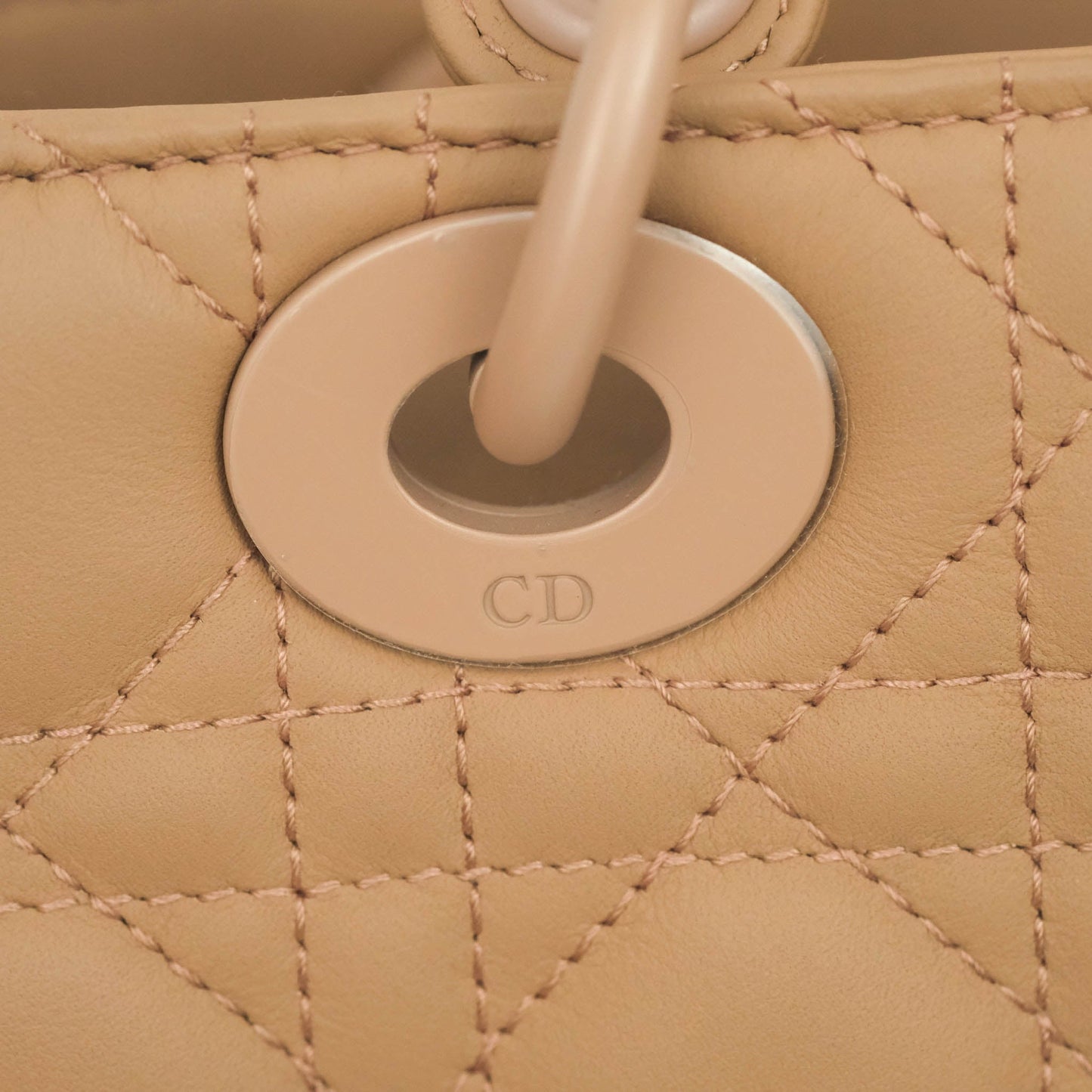 Christian Dior Lambskin My ABCDior Lady Dior Matte Dark Beige Matte Hardware