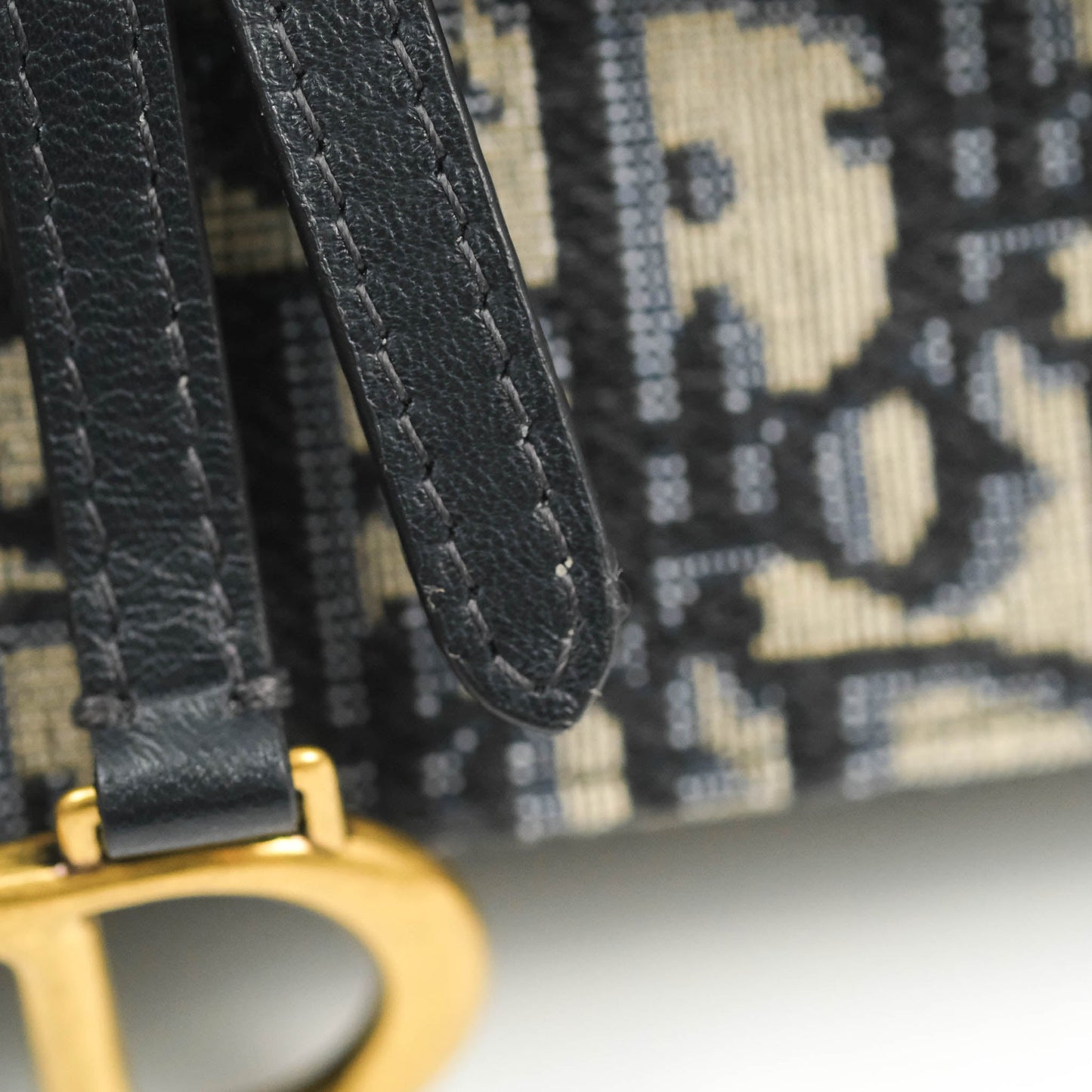 Christian Dior Blue Dior Oblique Jacquard Saddle Belt Pouch