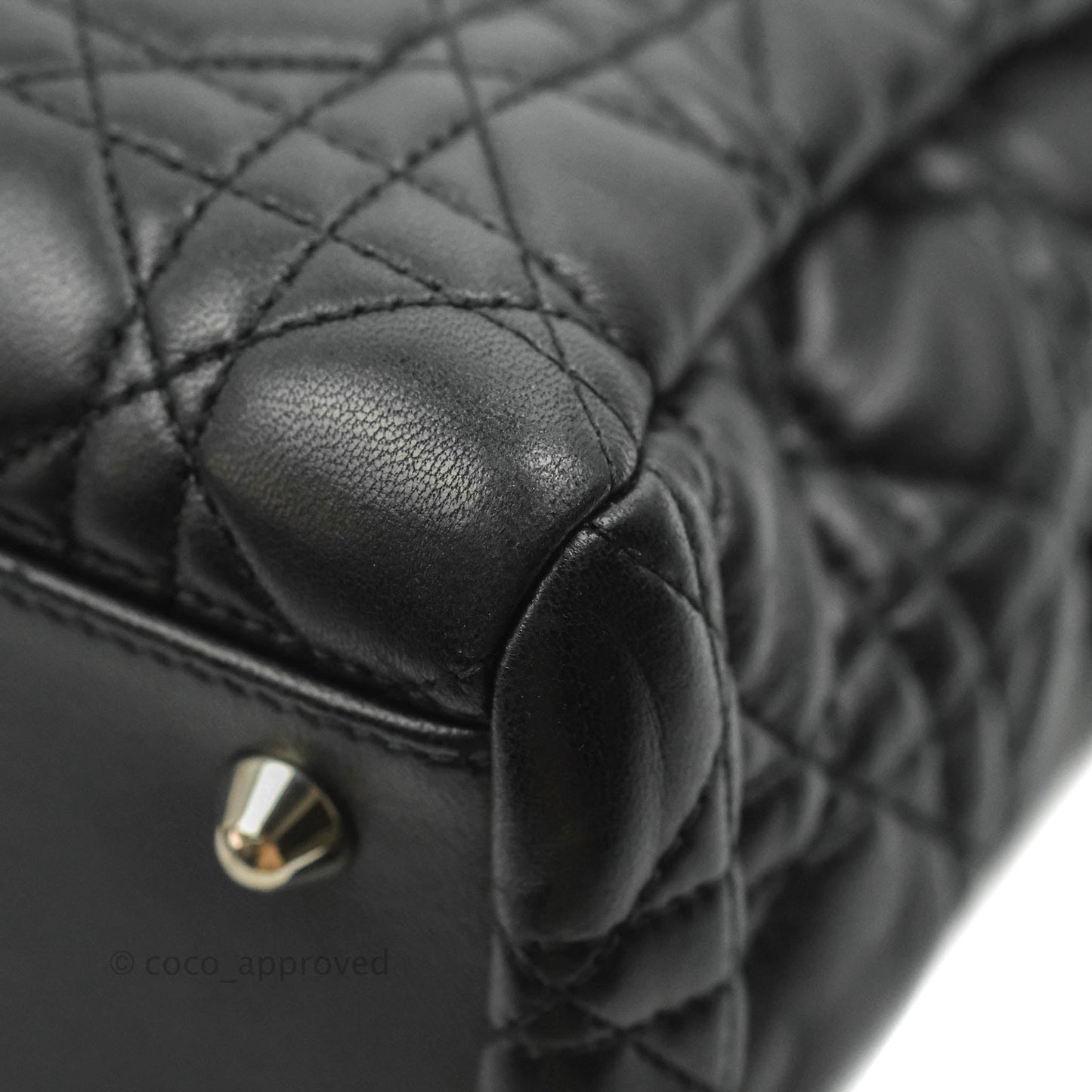 Christian Dior Lambskin Cannage Large Soft Shopping Tote Black
