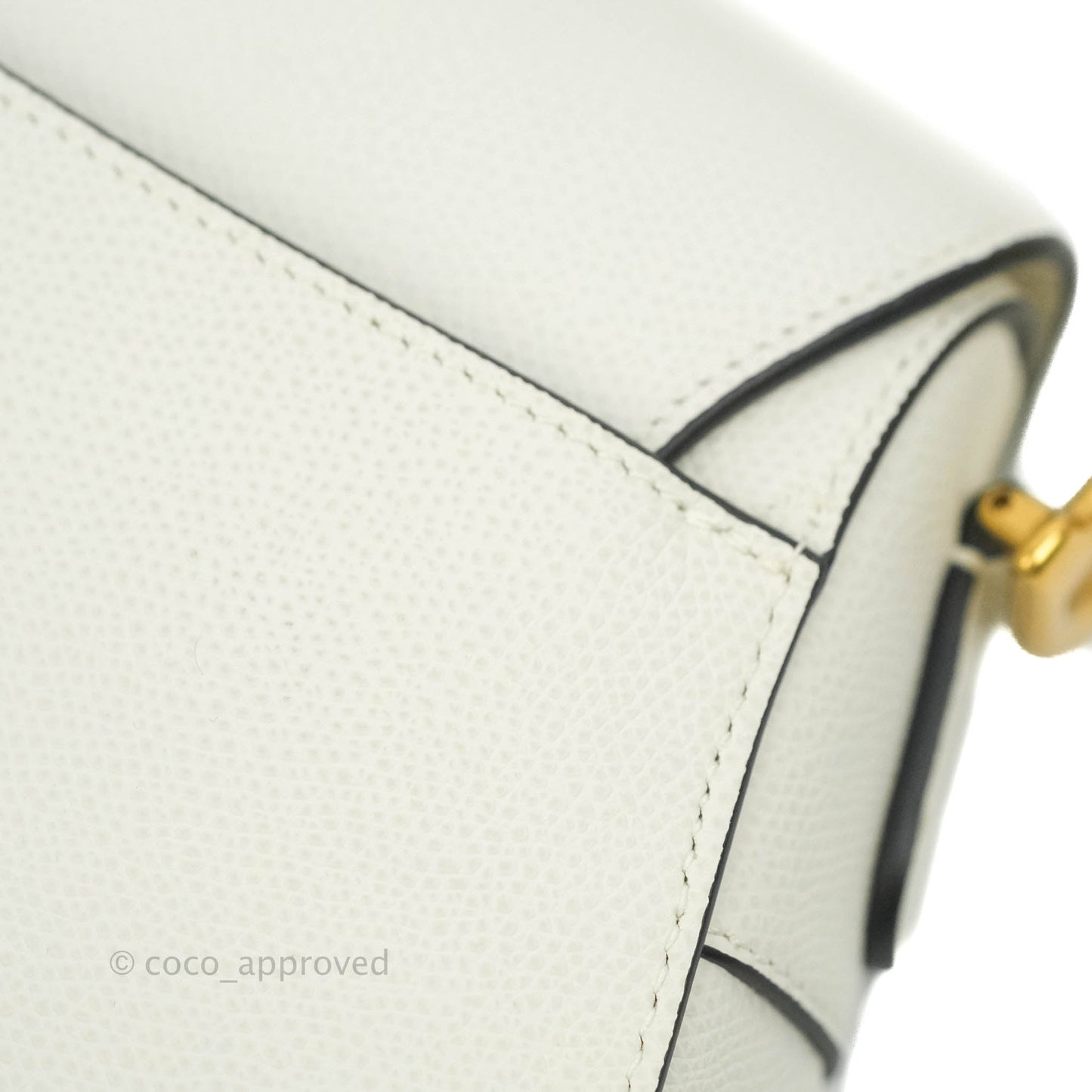 Christian Dior Saddle Bag White Grained Calfskin Gold Hardware