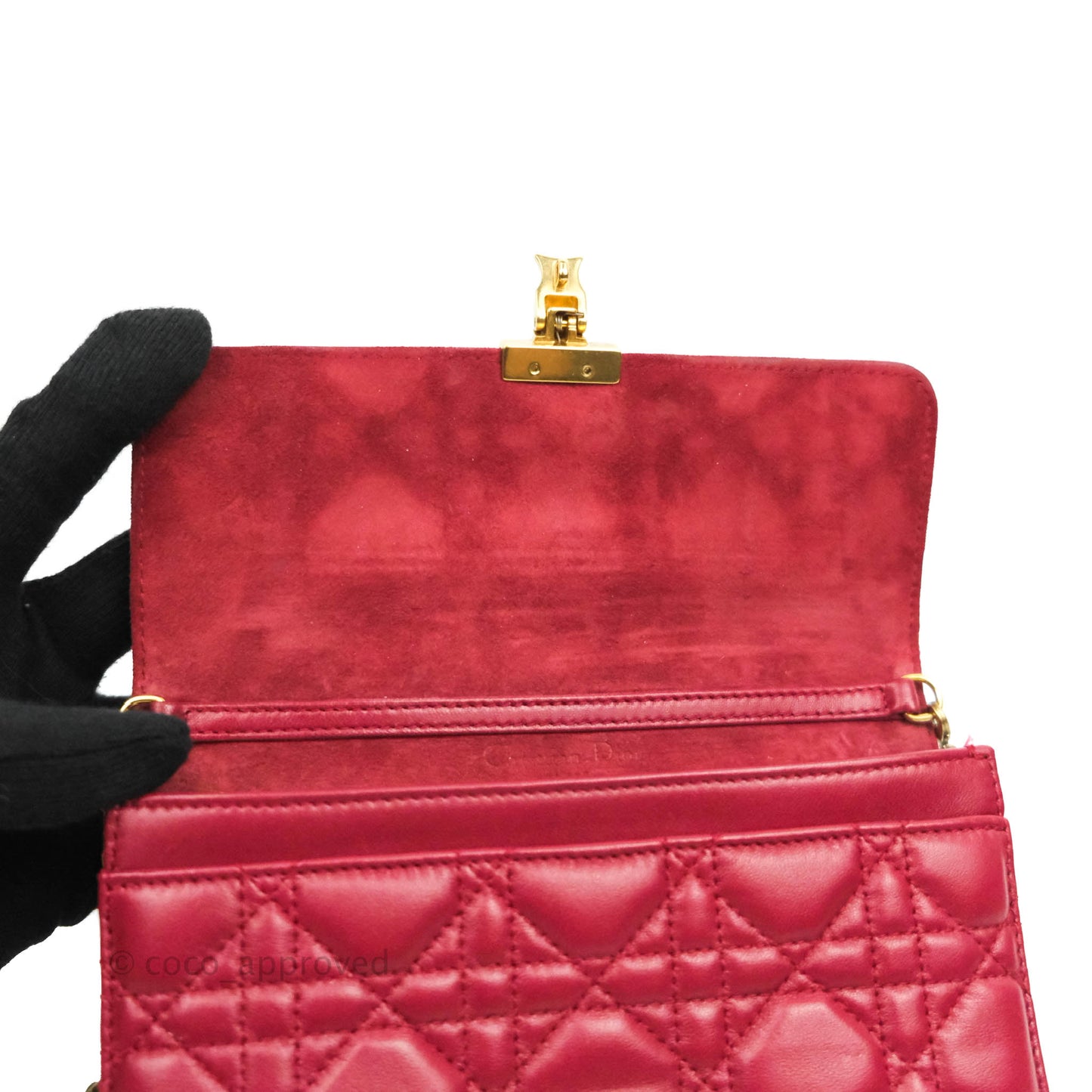 Dior DiorAddict WOC Red Lambskin Gold Hardware