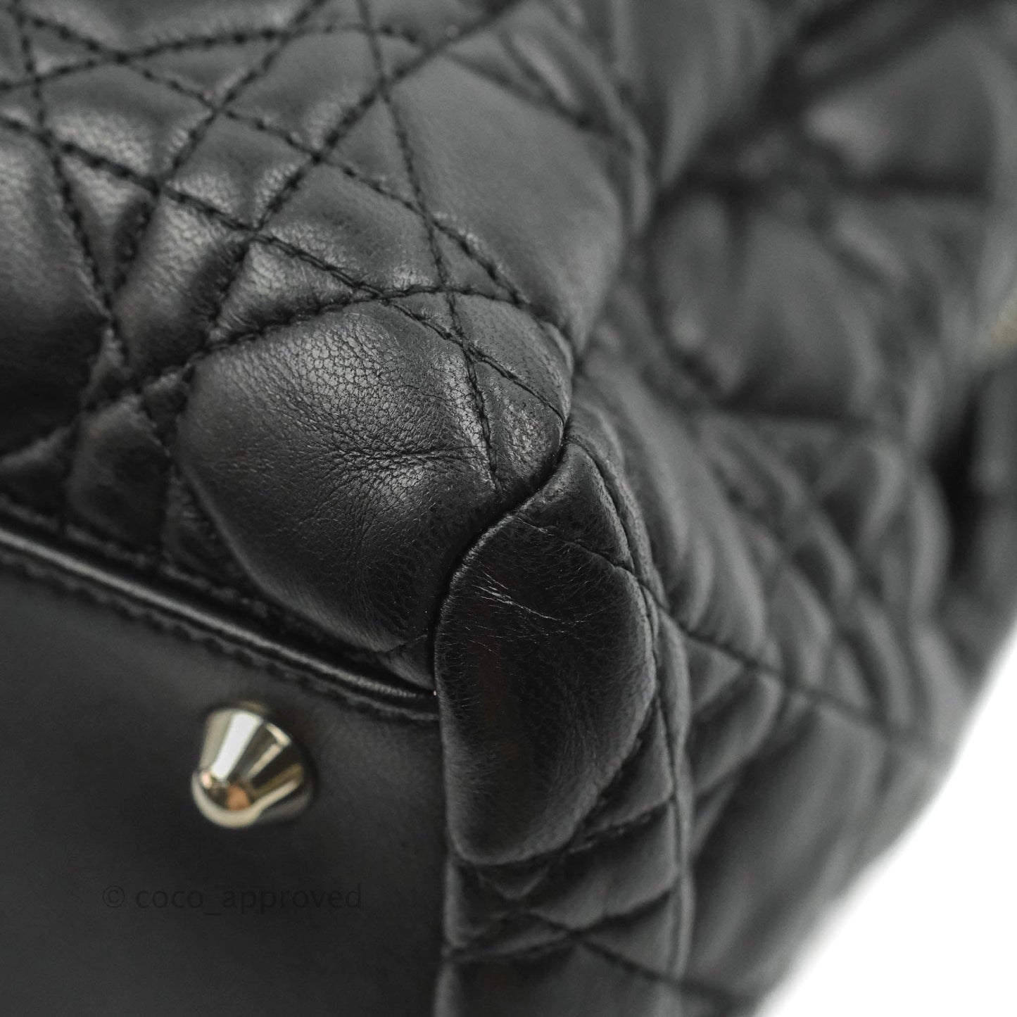 Christian Dior Lambskin Cannage Large Soft Shopping Tote Black