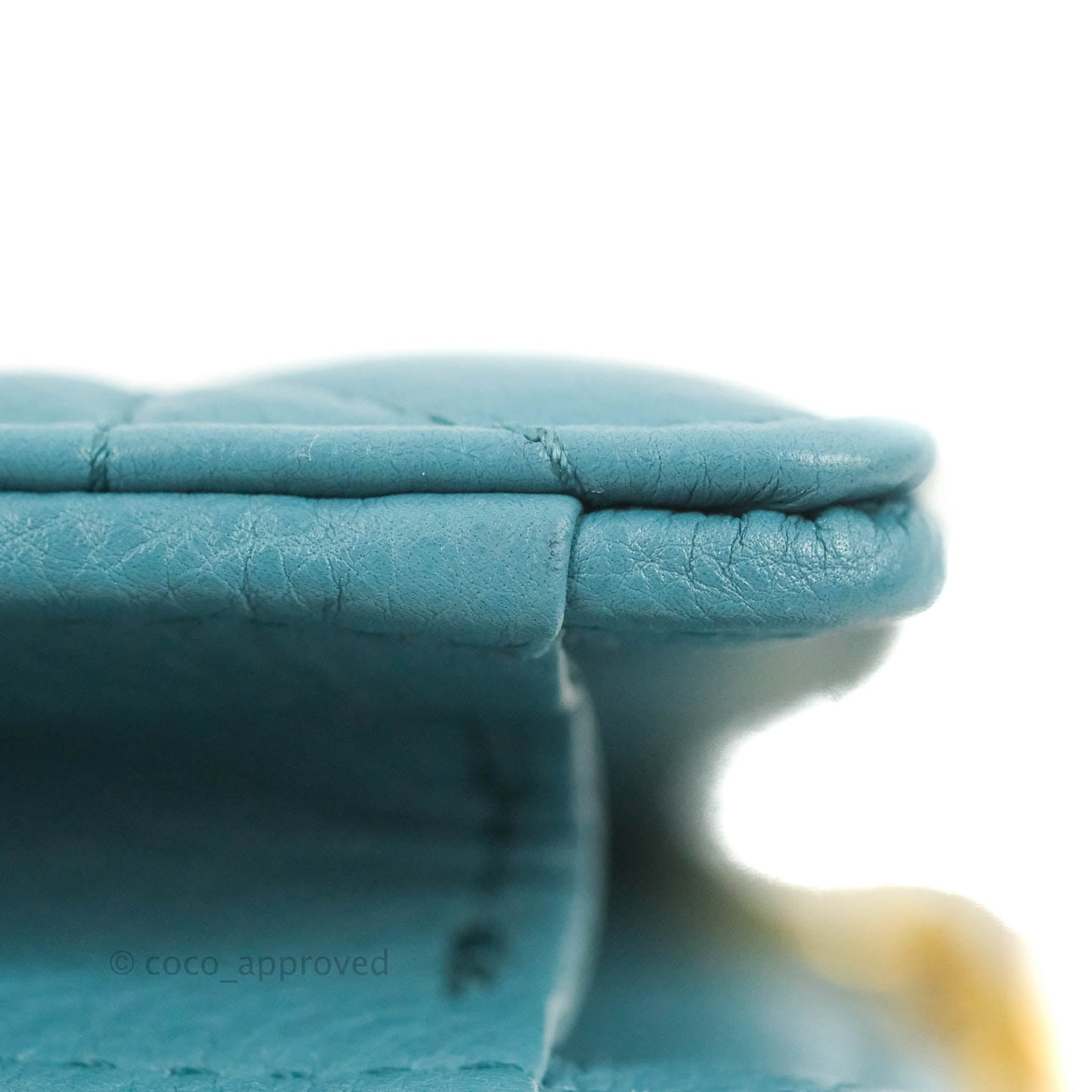 Dior Caro Zipped Pouch With Chain Azure Blue Supple Cannage Calfskin
