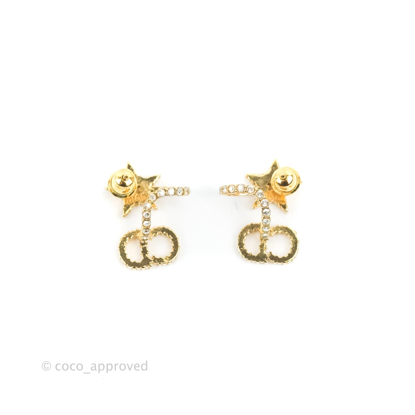 Christian Dior Clair D Lune Earrings Gold Tone