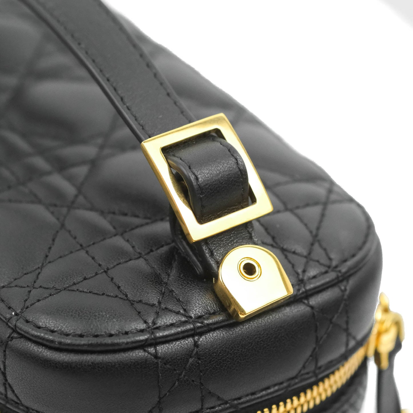 Christian Dior Small Diortravel Vanity Case Black Lambskin Cannage