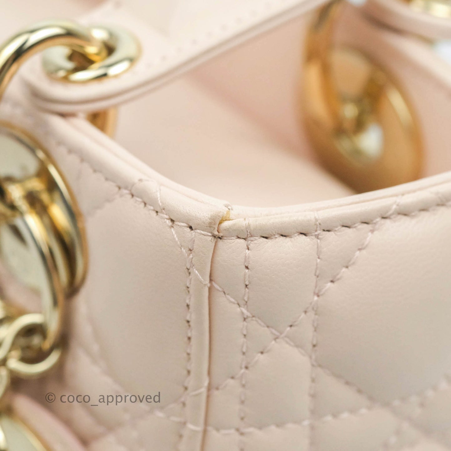 Christian Dior Lambskin My ABCDior Lady Dior Pale Pink Gold Hardware