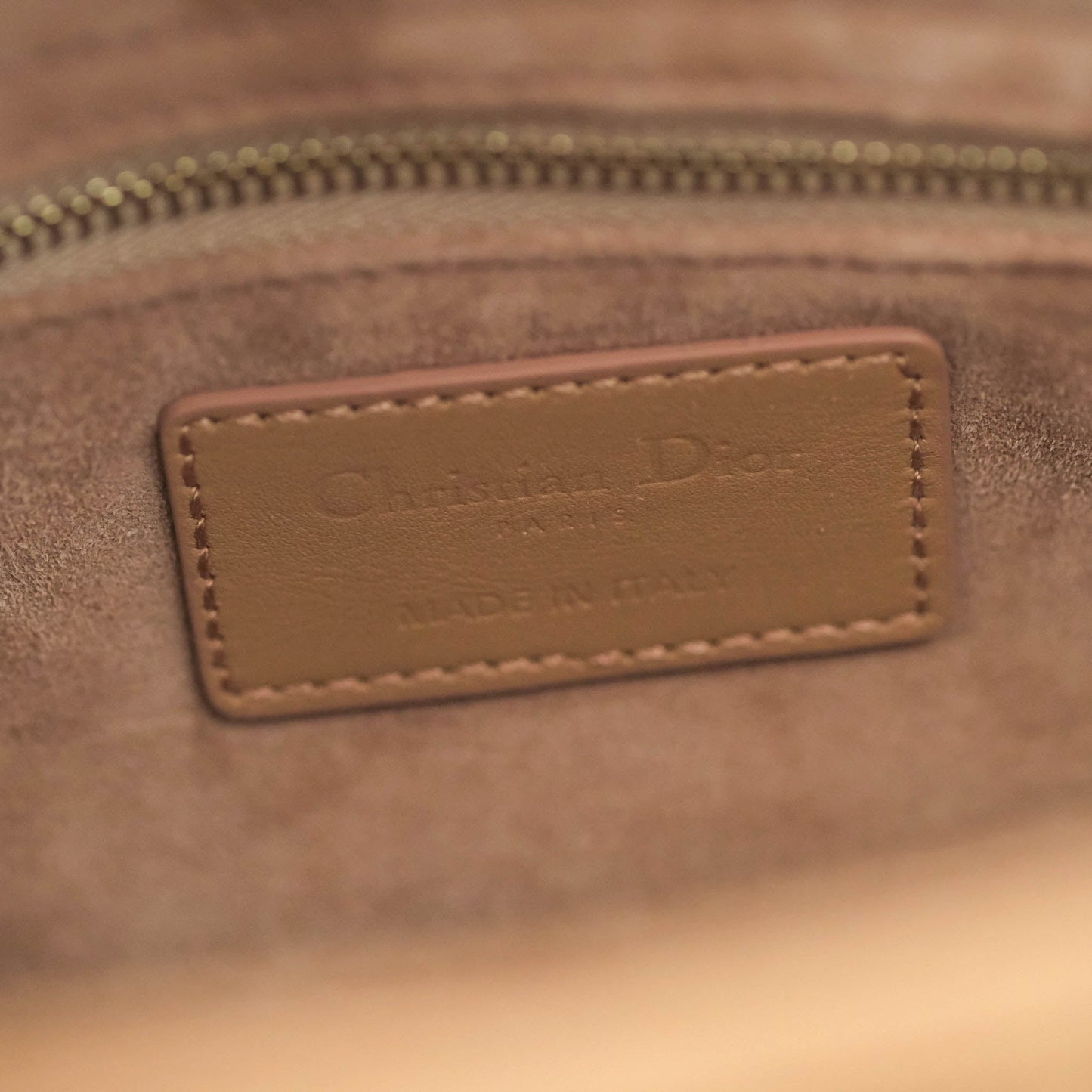 Christian Dior Lambskin My ABCDior Lady Dior Matte Dark Beige Matte Hardware