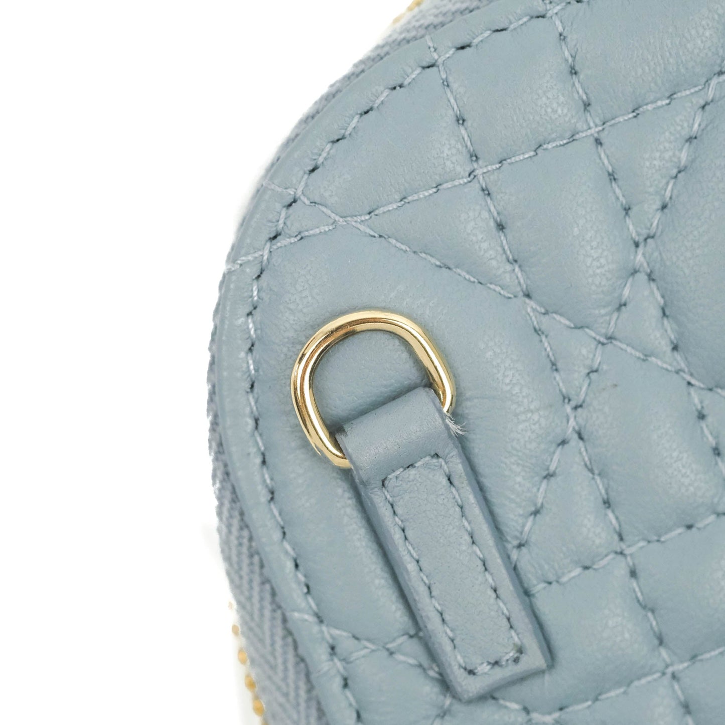 Christian Dior Lady Dior Phone Holder Cloud Blue Cannage Lambskin