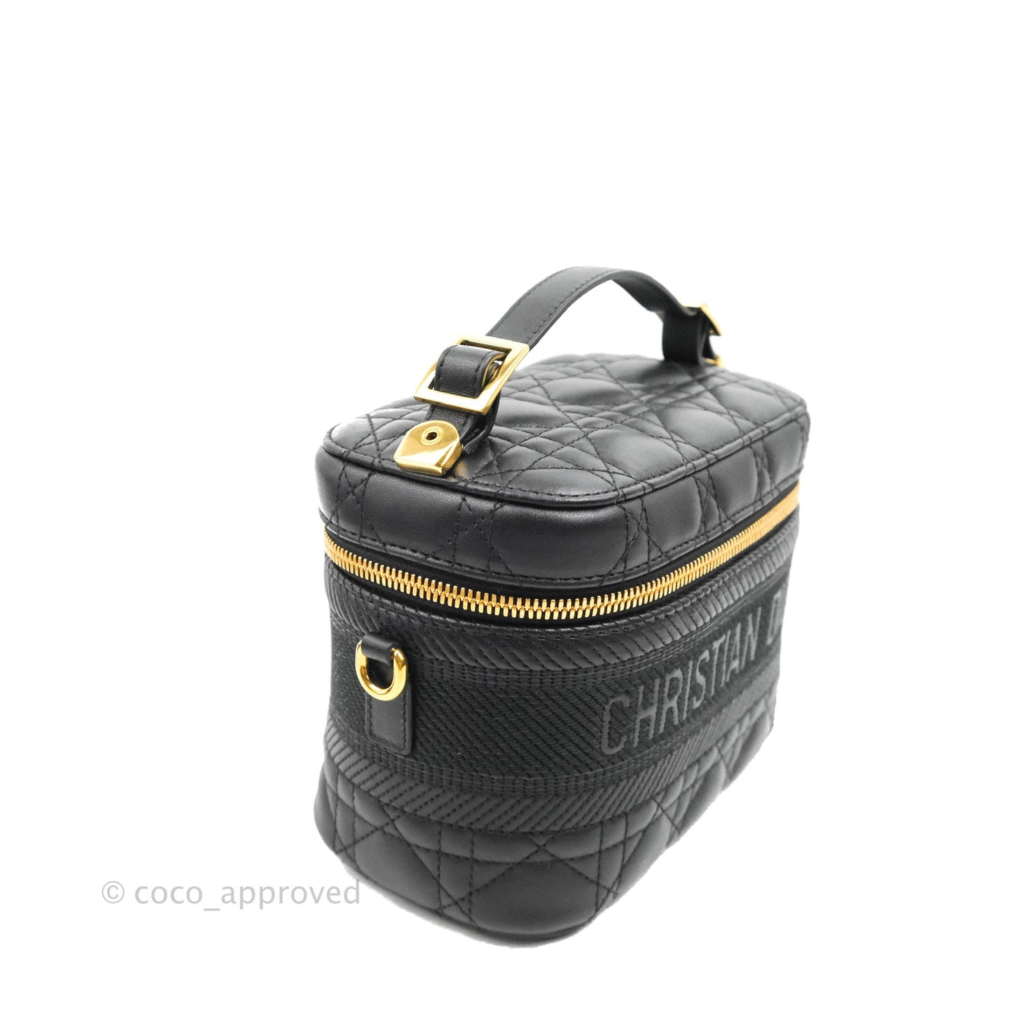 Christian Dior Small Diortravel Vanity Case Black Lambskin Cannage