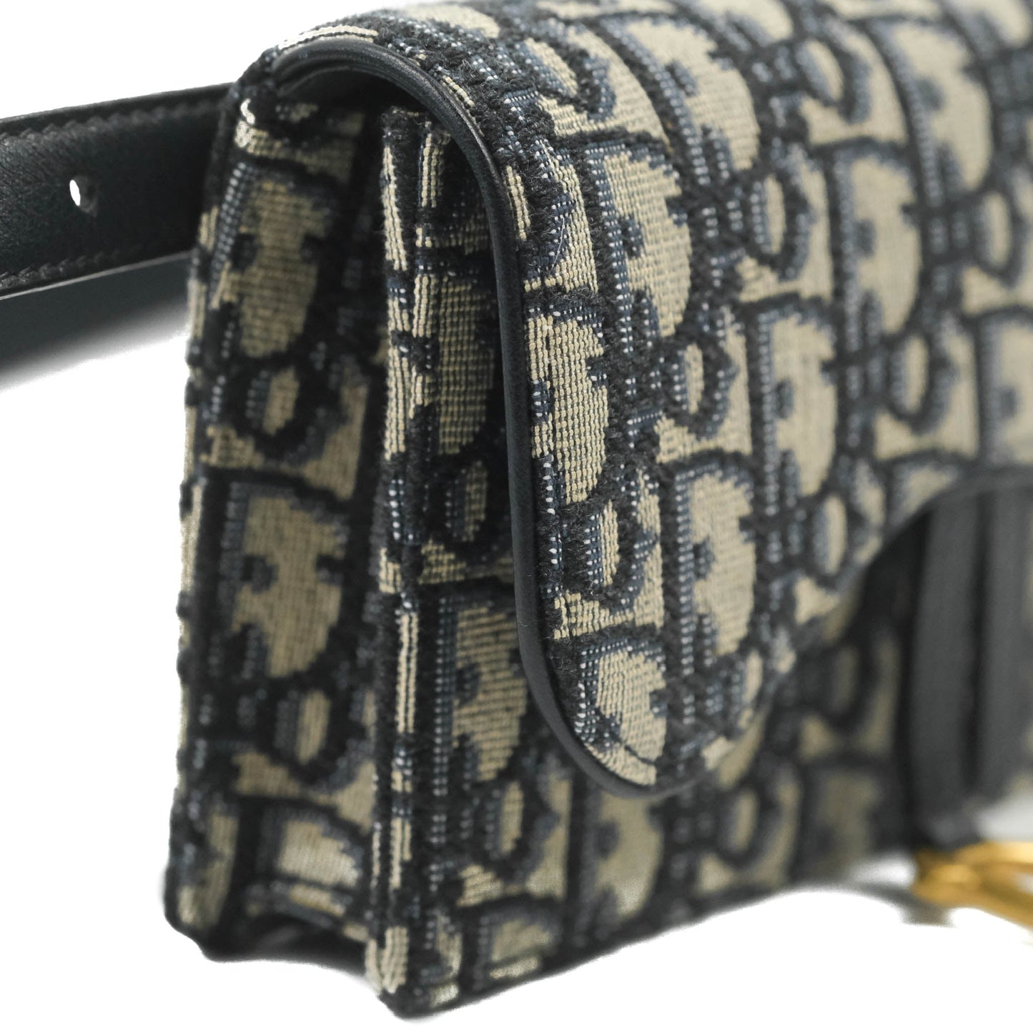 Christian Dior Blue Dior Oblique Jacquard Saddle Belt Pouch
