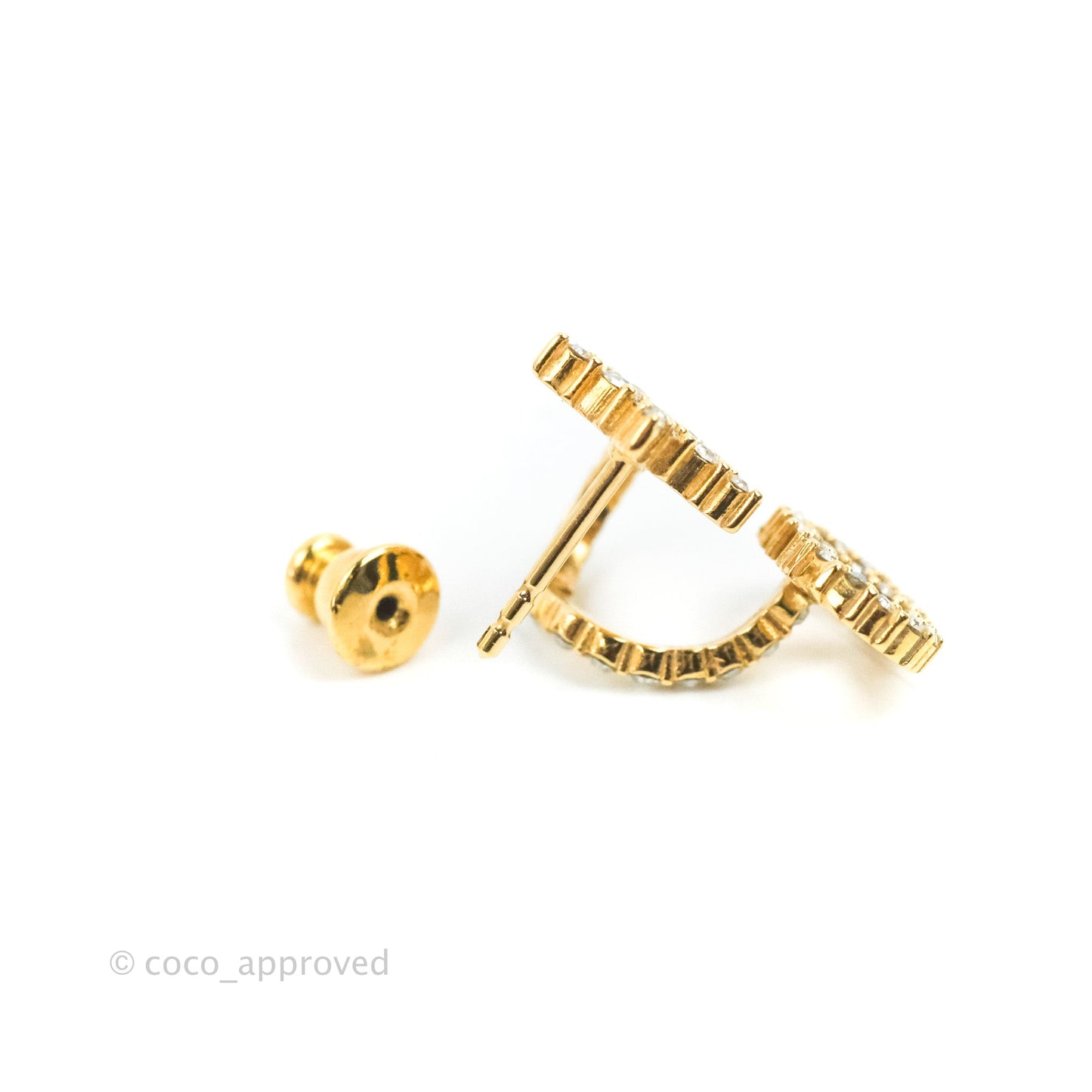 Christian Dior Clair D Lune Earrings Gold Tone