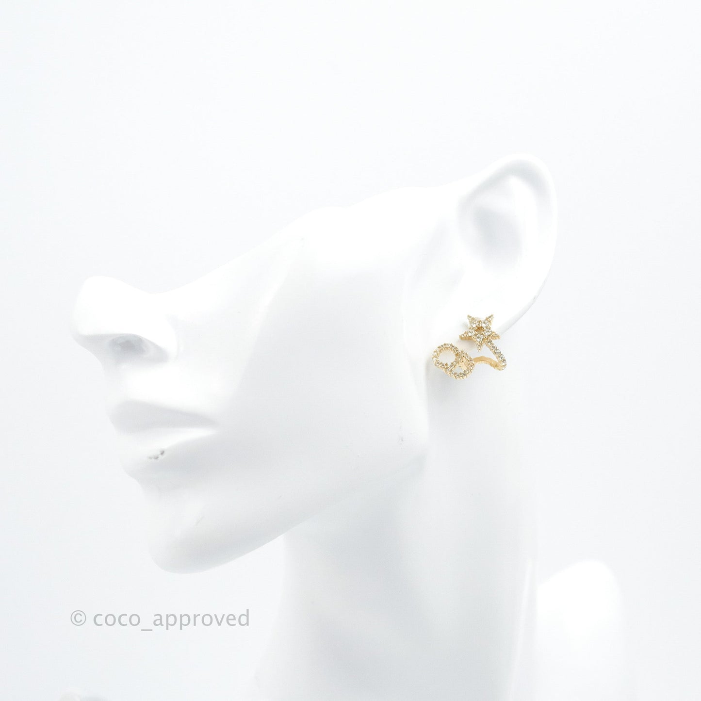 Christian Dior Clair D Lune Earrings Gold Tone