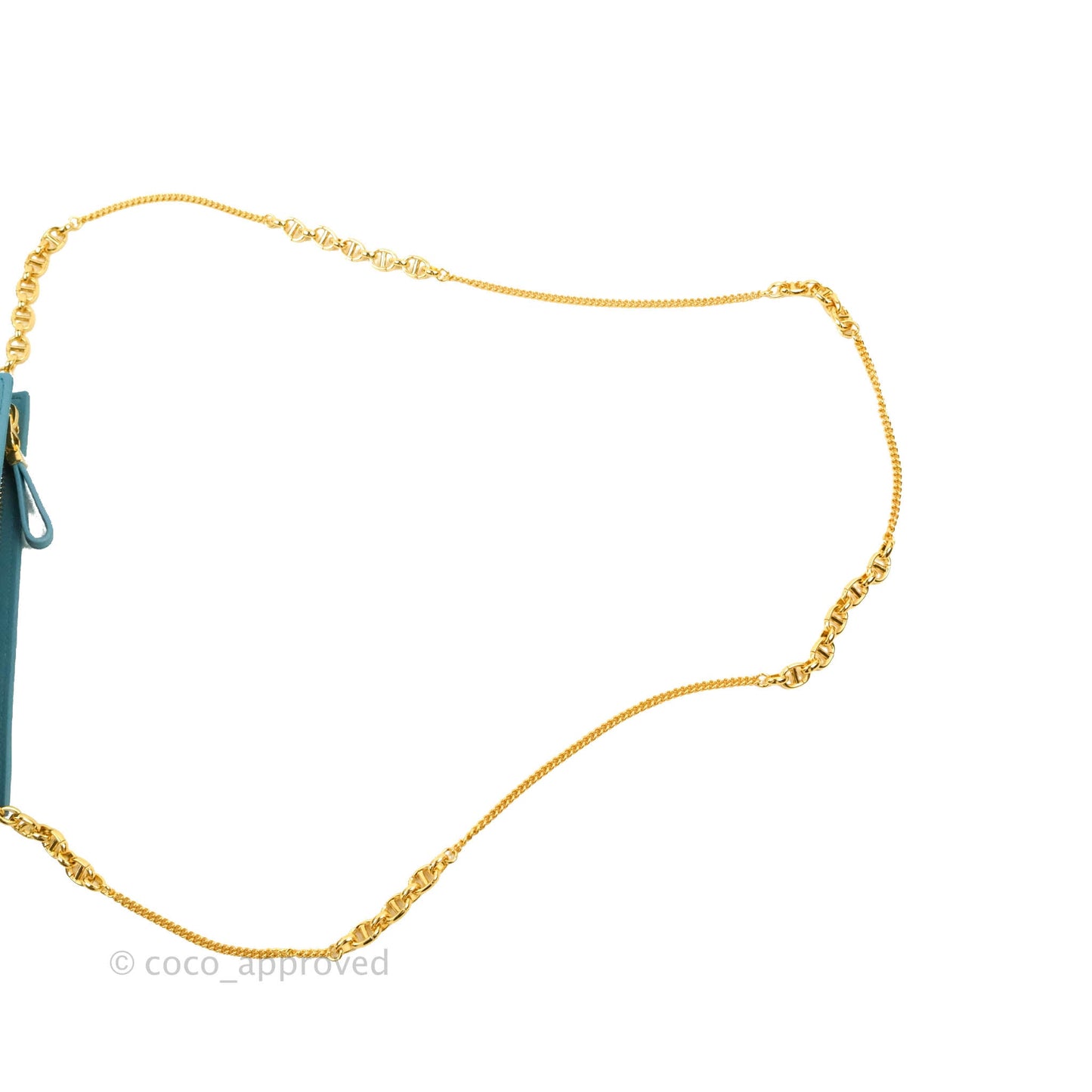 Dior Caro Zipped Pouch With Chain Azure Blue Supple Cannage Calfskin
