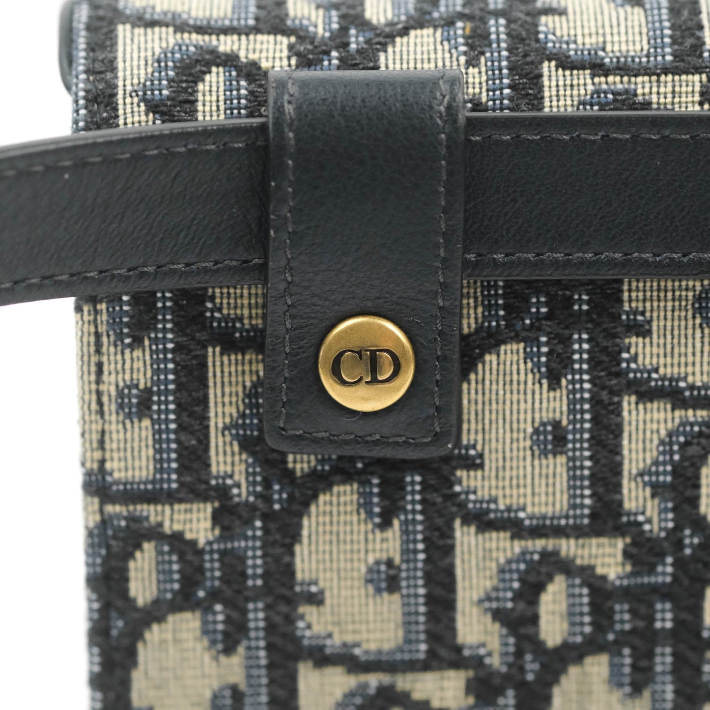 Christian Dior Blue Dior Oblique Jacquard Saddle Belt Pouch