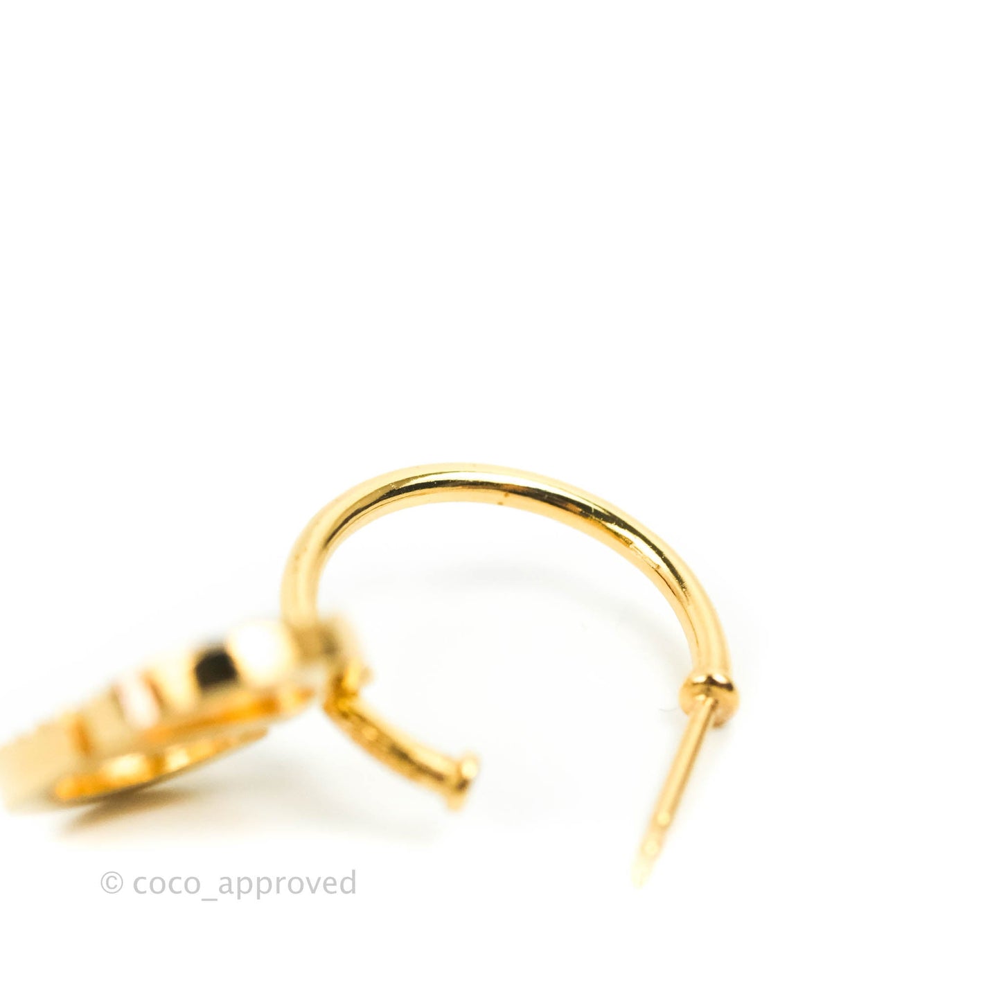 Christian Dior Petit CD Crystal Pearl Drop Earrings Gold Tone