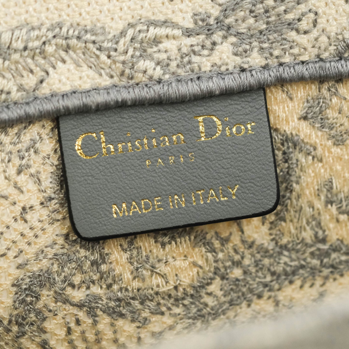 Christian Dior Medium (Old Small) Embroidered Toile De Jouy Light Grey Canvas Book Tote