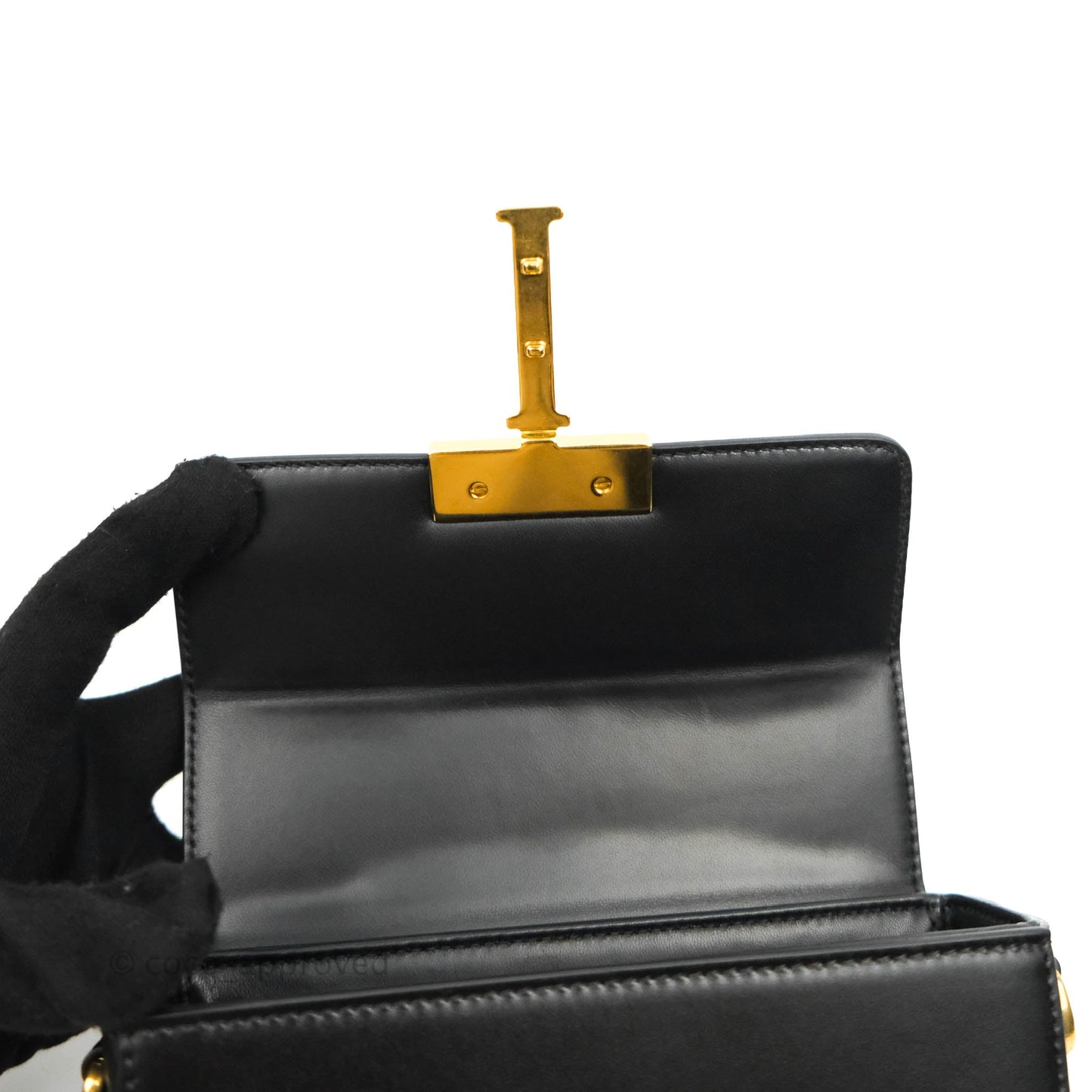 Christian Dior 30 Montaigne Box Bag Black Calfskin Gold Hardware