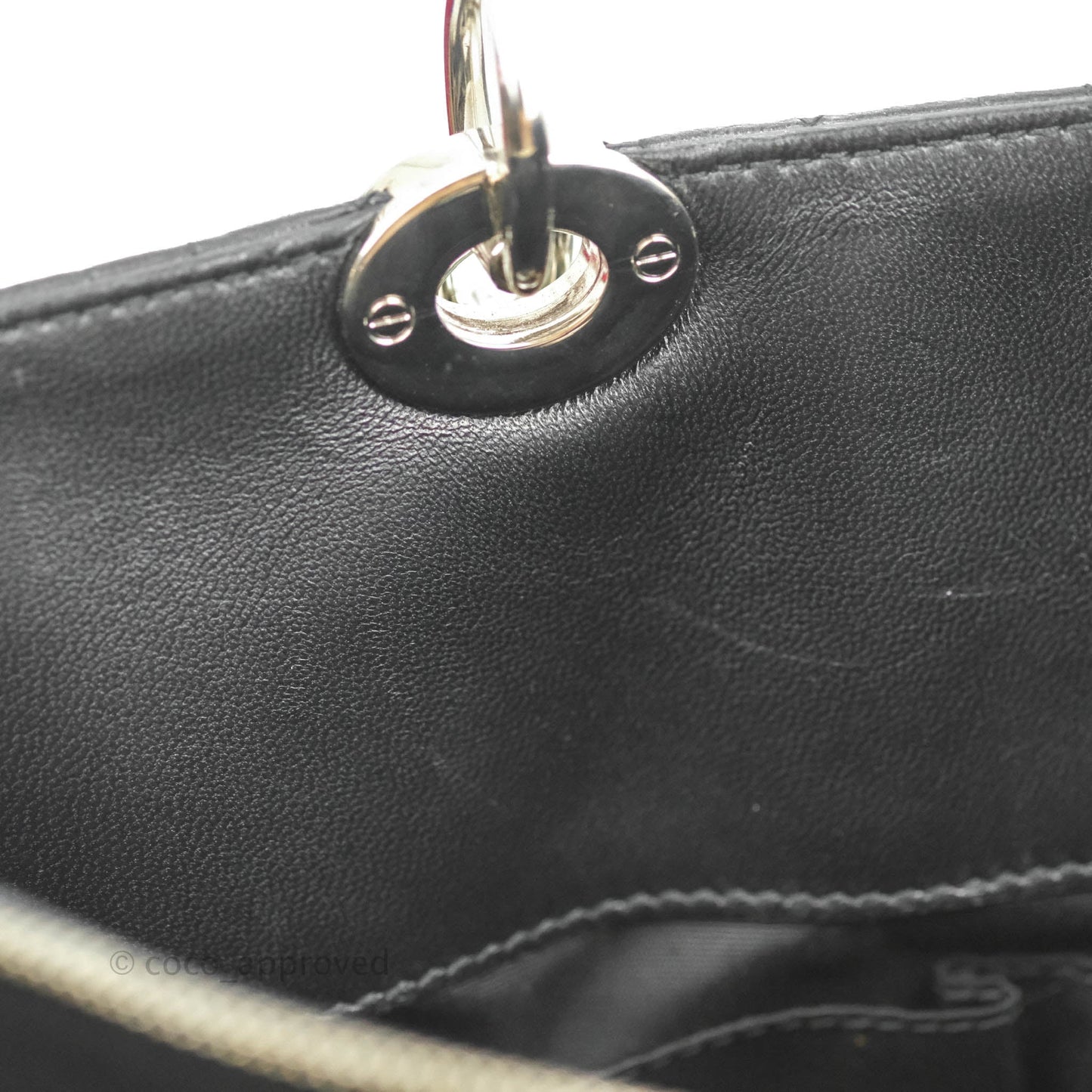Christian Dior Lambskin Cannage Large Soft Shopping Tote Black