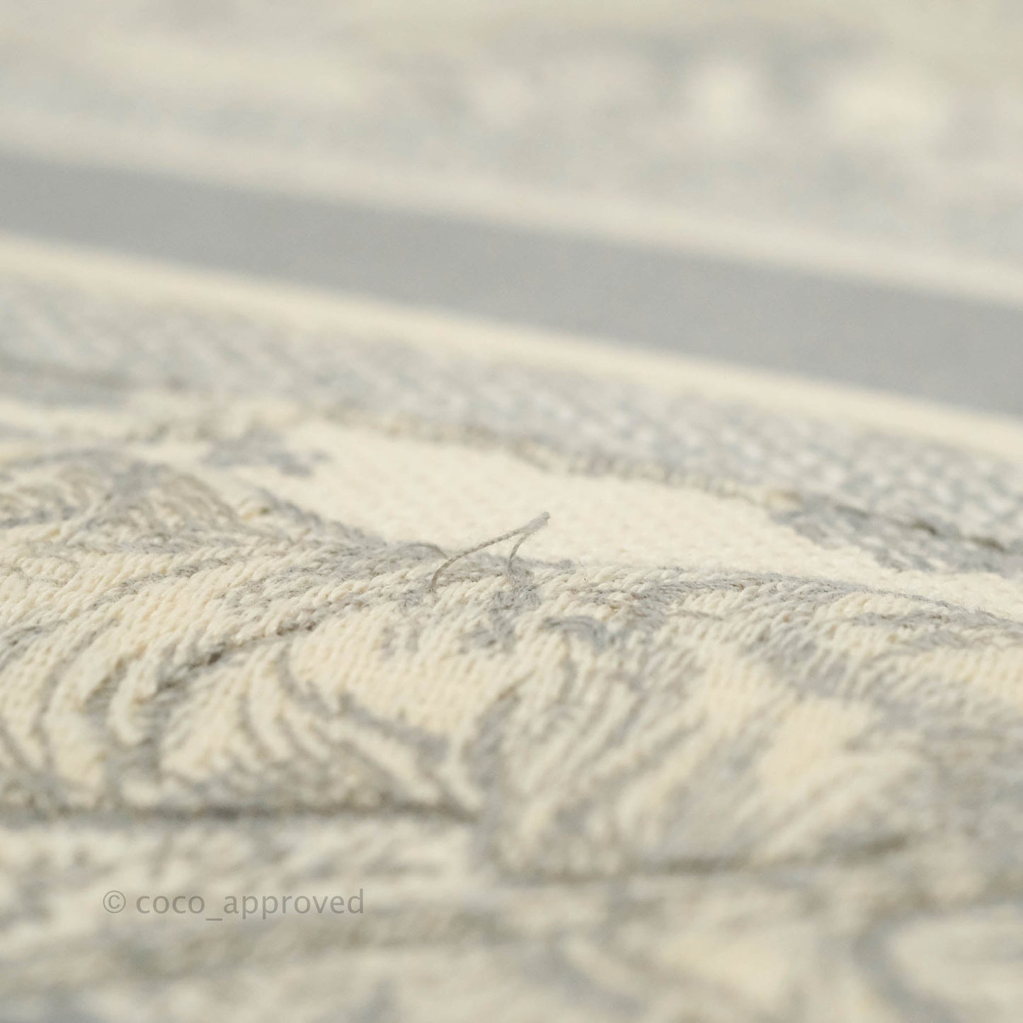 Christian Dior Medium (Old Small) Embroidered Toile De Jouy Light Grey Canvas Book Tote
