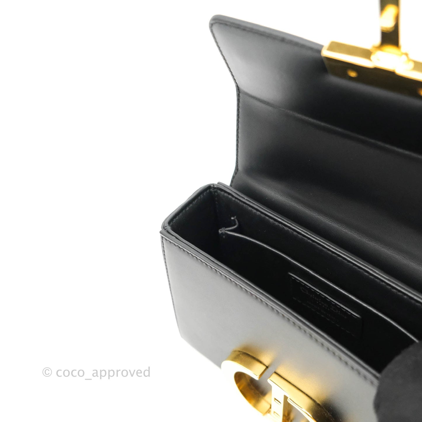 Christian Dior 30 Montaigne Box Bag Black Calfskin Gold Hardware