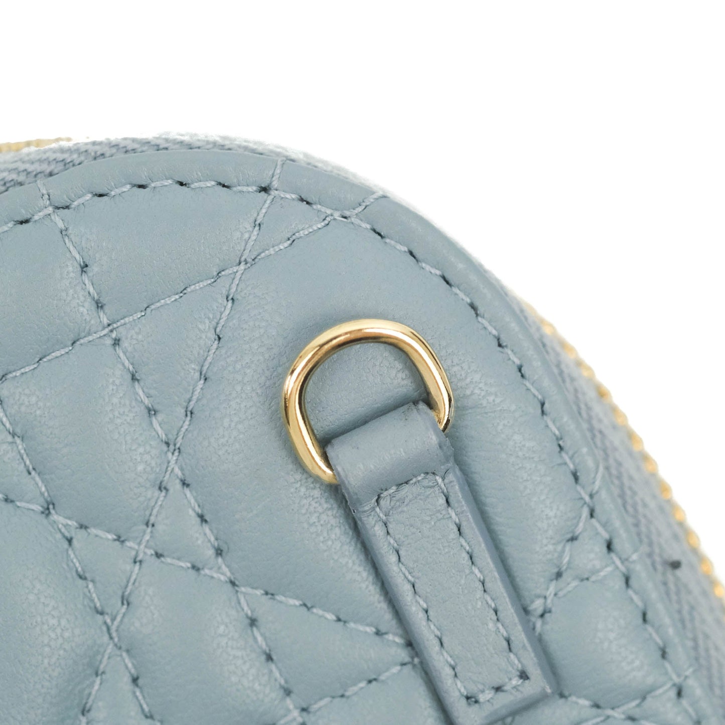 Christian Dior Lady Dior Phone Holder Cloud Blue Cannage Lambskin