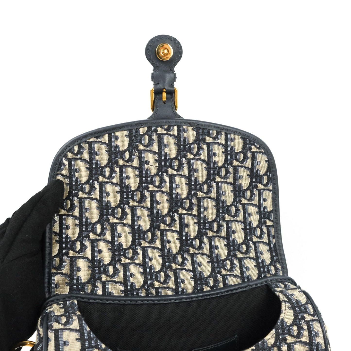 Dior Medium Bobby Bag Blue Oblique Jacquard Canvas