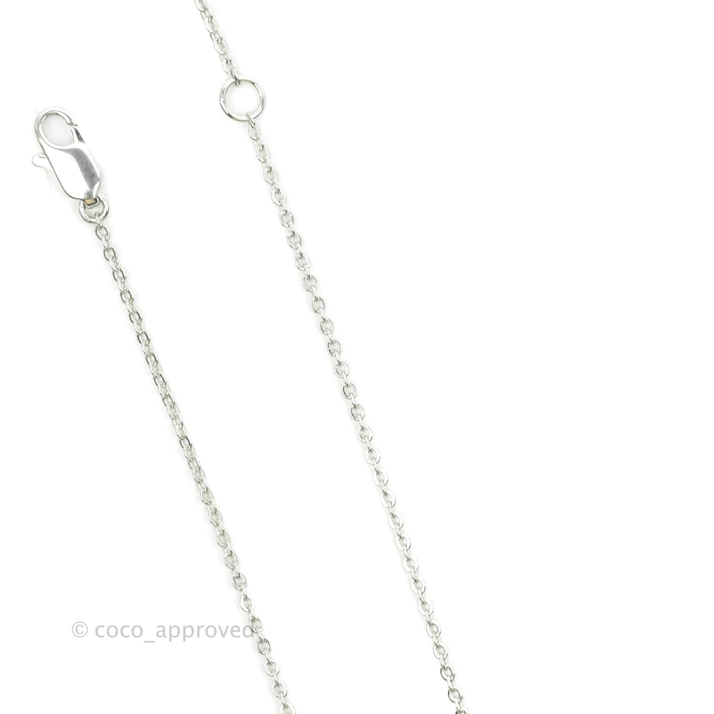 Christian Dior Crystal Oblique Necklace Silver Tone