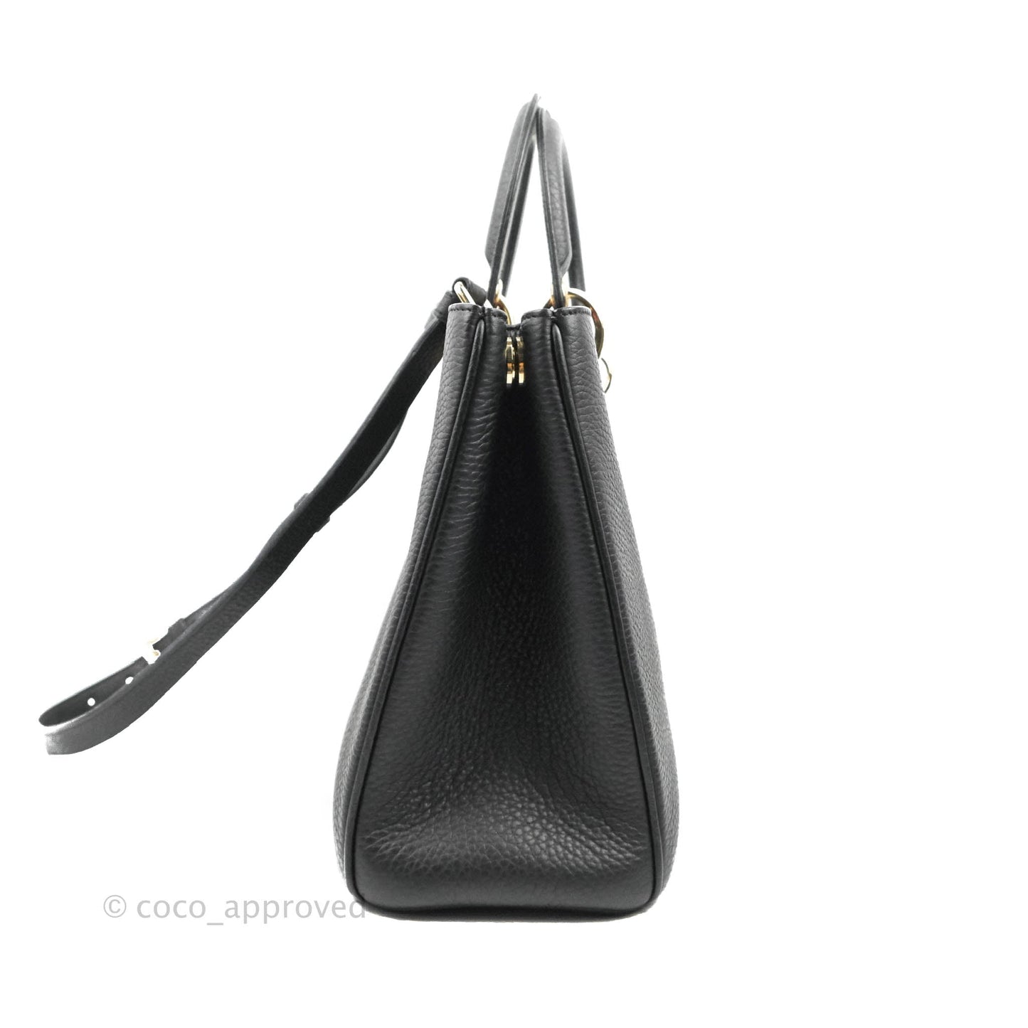 Christian Dior Medium Diorissimo Bag Black Fuchsia Grained Calfskin Gold Hardware