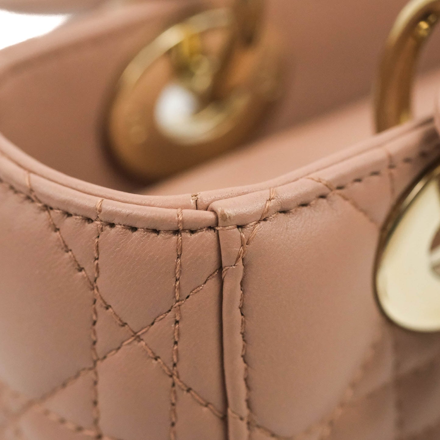 Christian Dior Lambskin My ABCDior Lady Dior Fard Gold Hardware