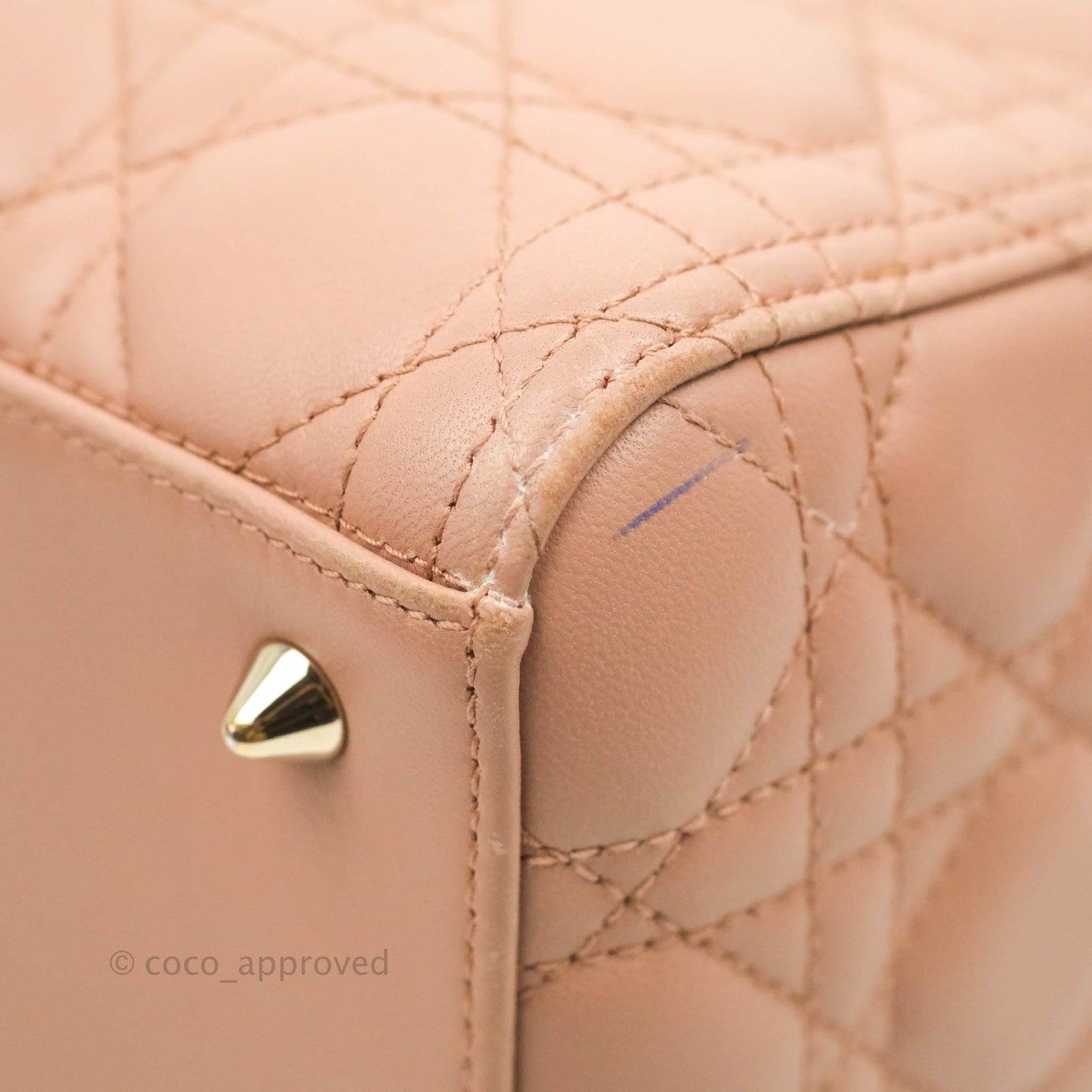Christian Dior Medium Lady Dior Fard Blush Lambskin Gold Hardware