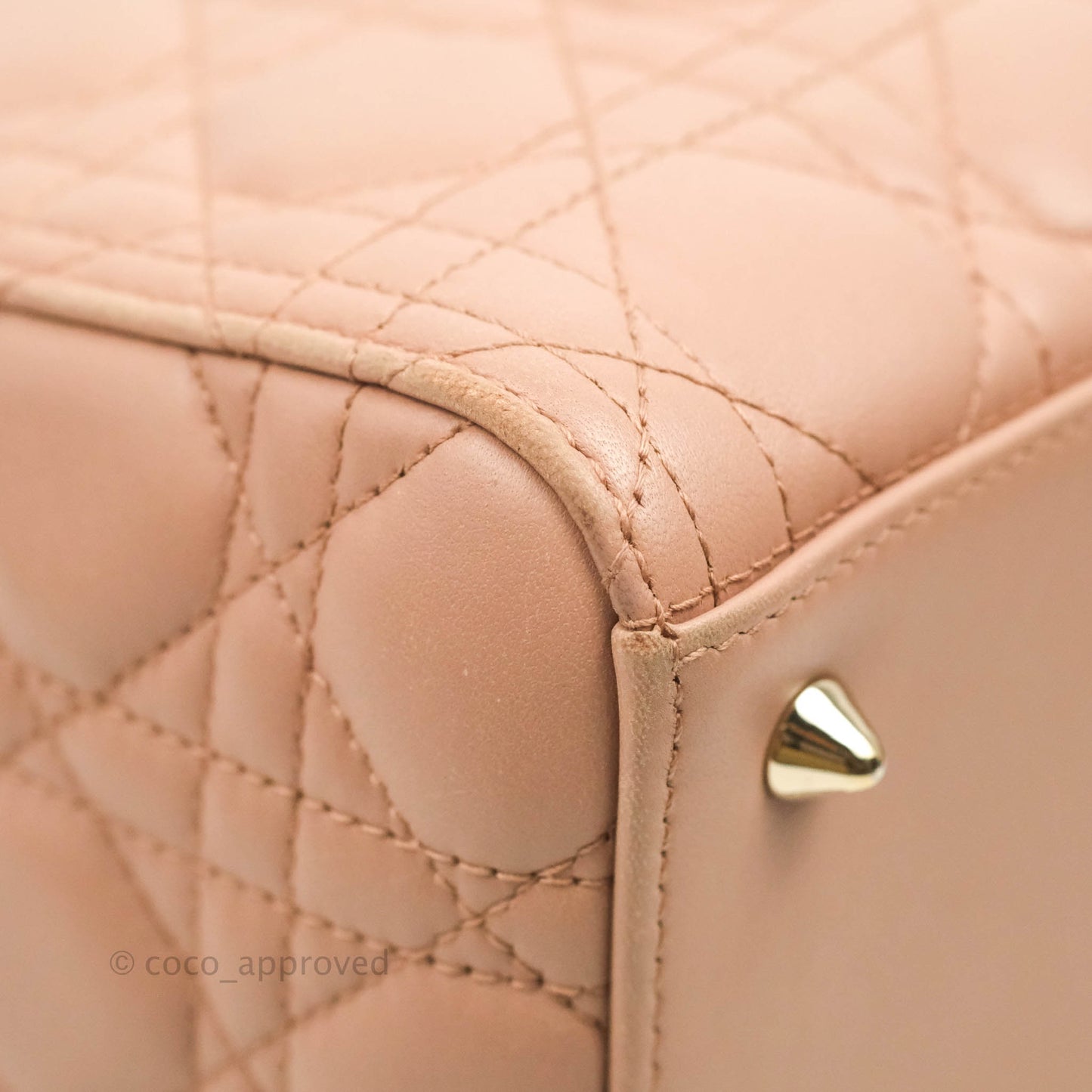 Christian Dior Medium Lady Dior Fard Blush Lambskin Gold Hardware