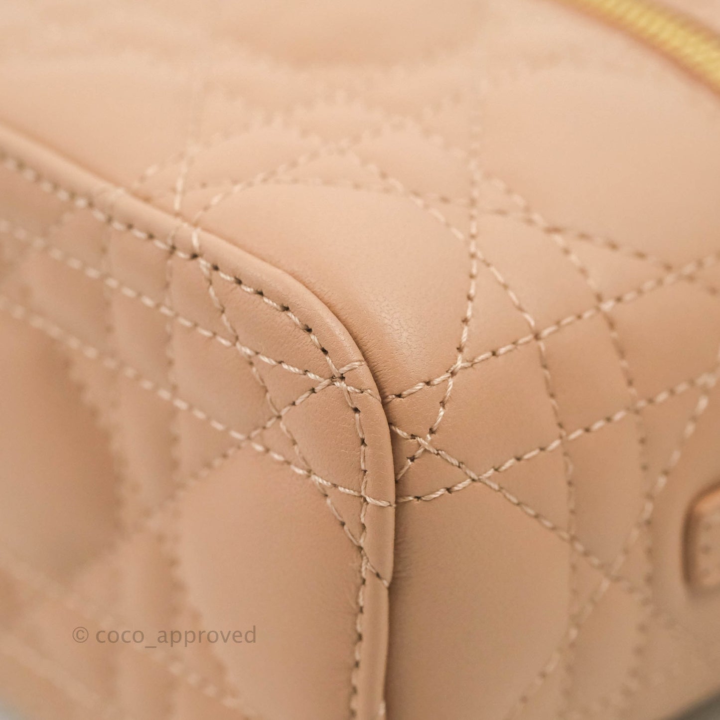 Christian Dior Micro Lady Dior Vanity Lambskin Rose De Ven Cannage Lambskin