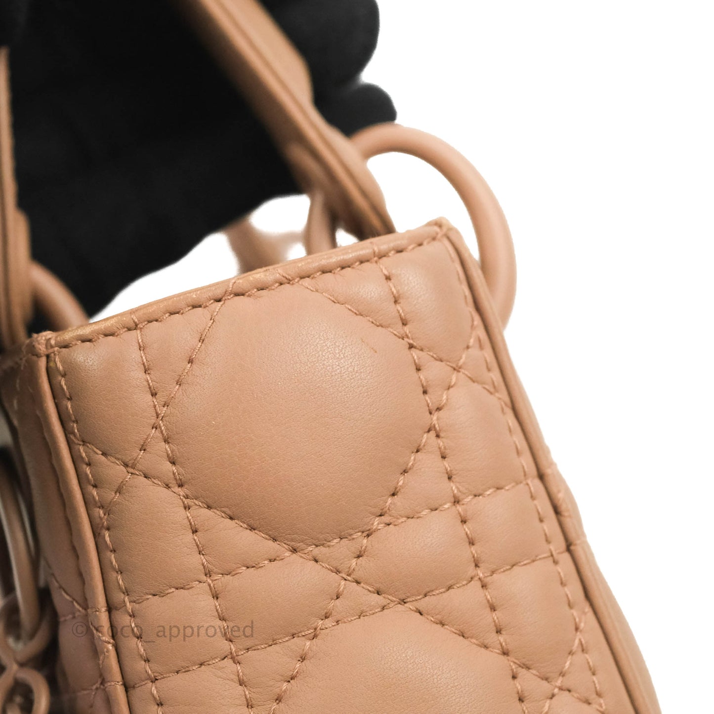 Christian Dior Mini Lady Dior Blush Ultramatte Cannage Calfskin